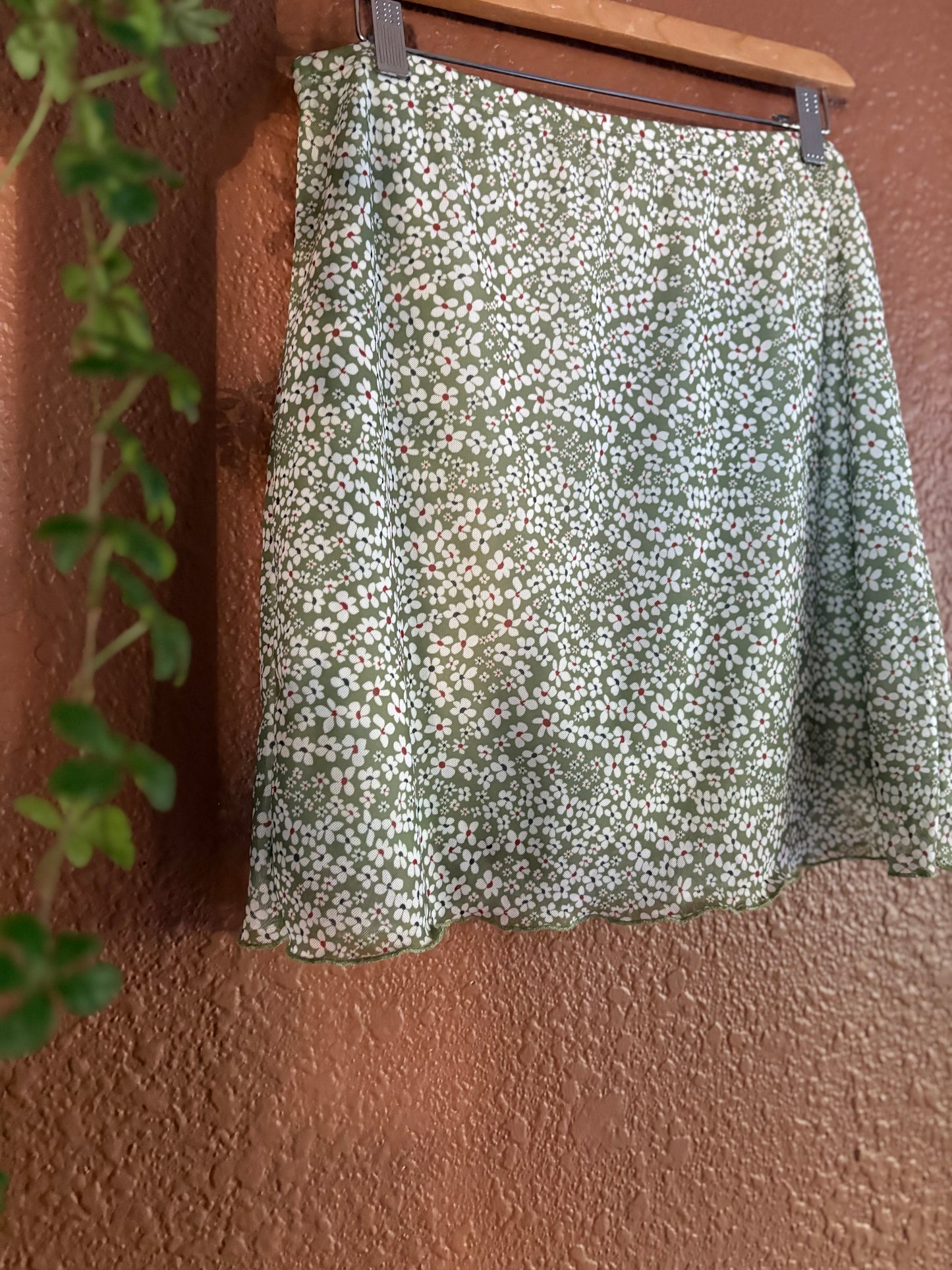 Preloved | Green Flower Skirt