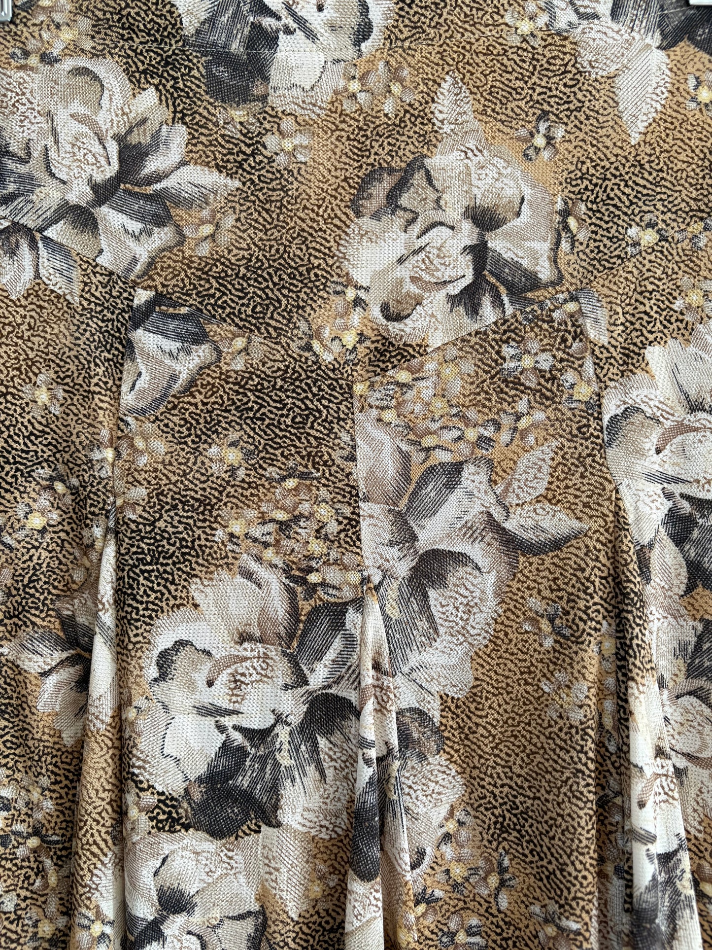 Preloved |  Taupe Floral Skirt