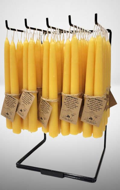 Hand-dipped beeswax taper Candles- 8"/9"/10"/11 - 1 Pair: 8"