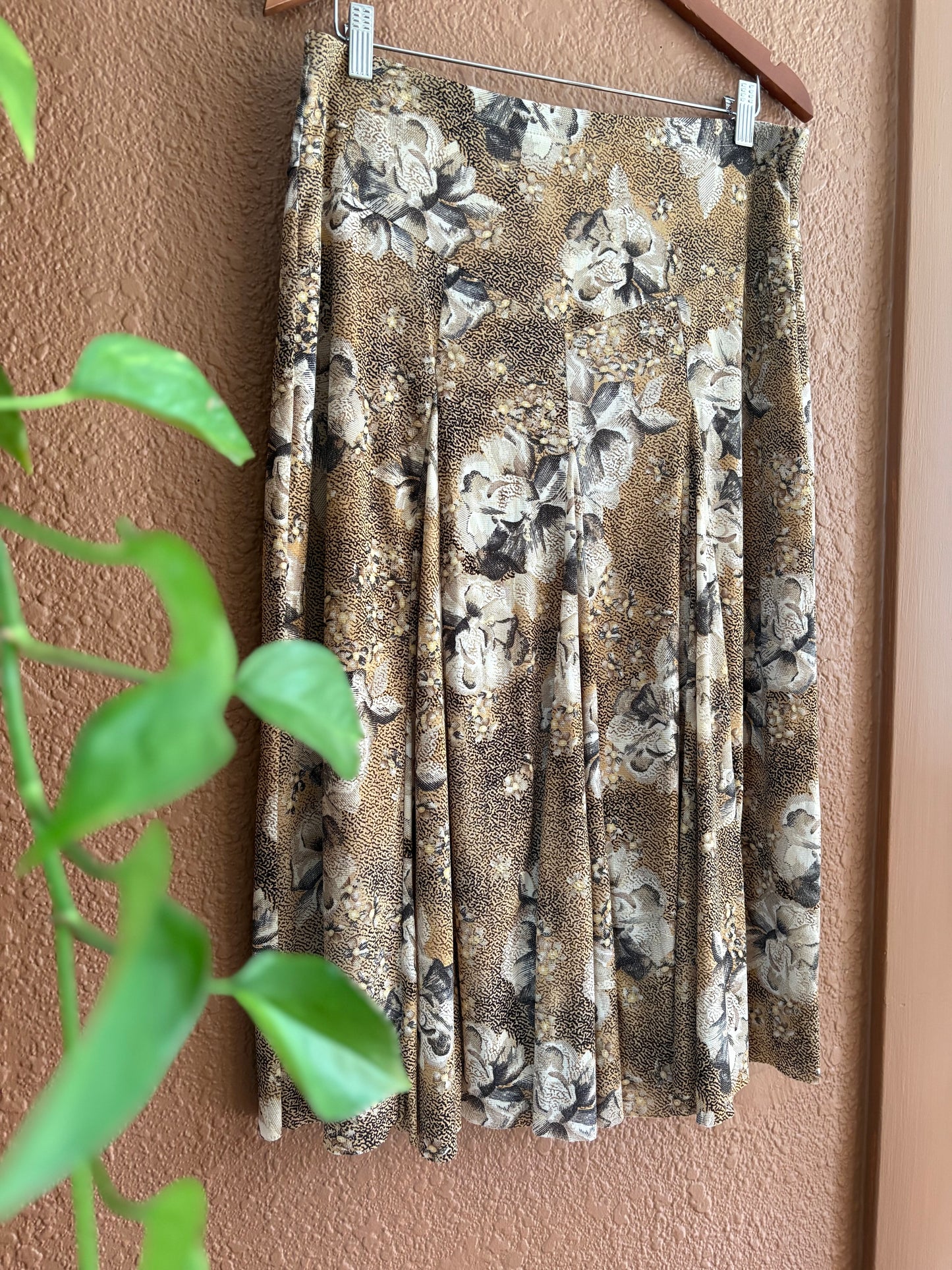 Preloved |  Taupe Floral Skirt