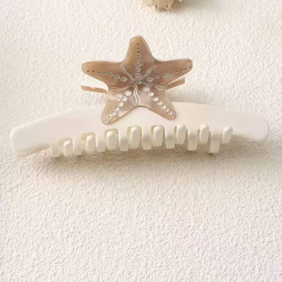 Claw Clip | White Starfish