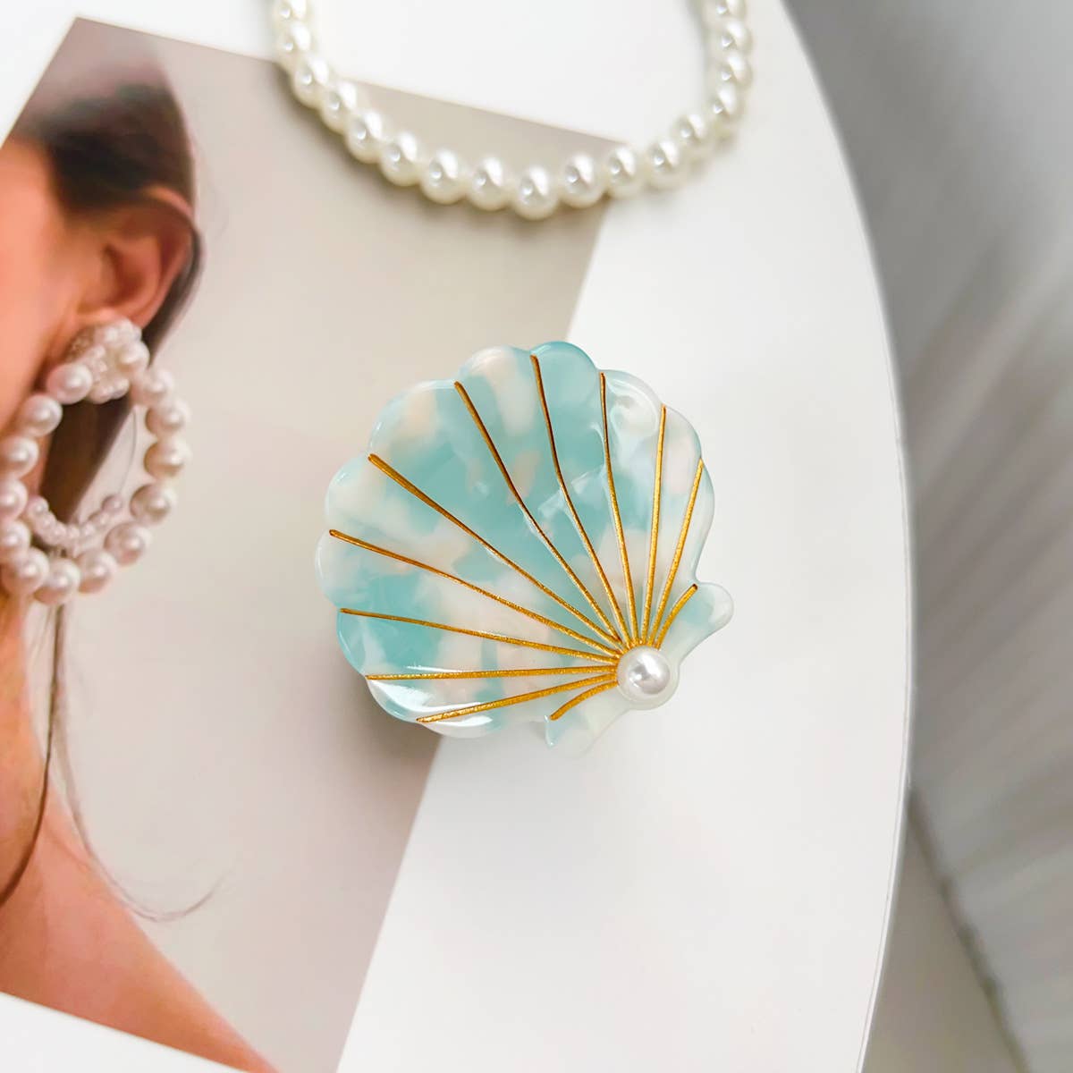 Hair Claw Clip | Shell Milk Orange