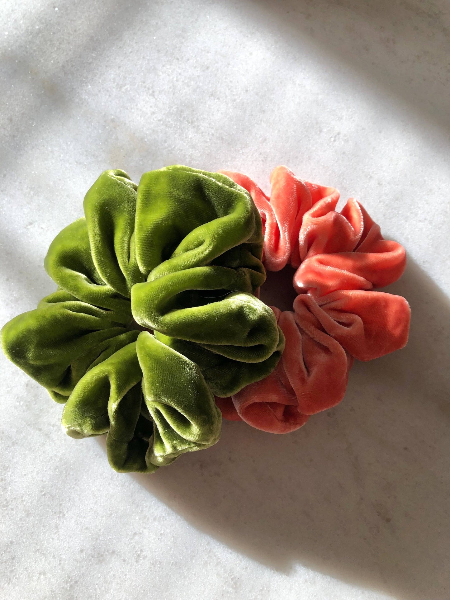 Silk Velvet Scrunchies | Peach