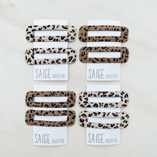 Leopard Hair Barrette - Pair