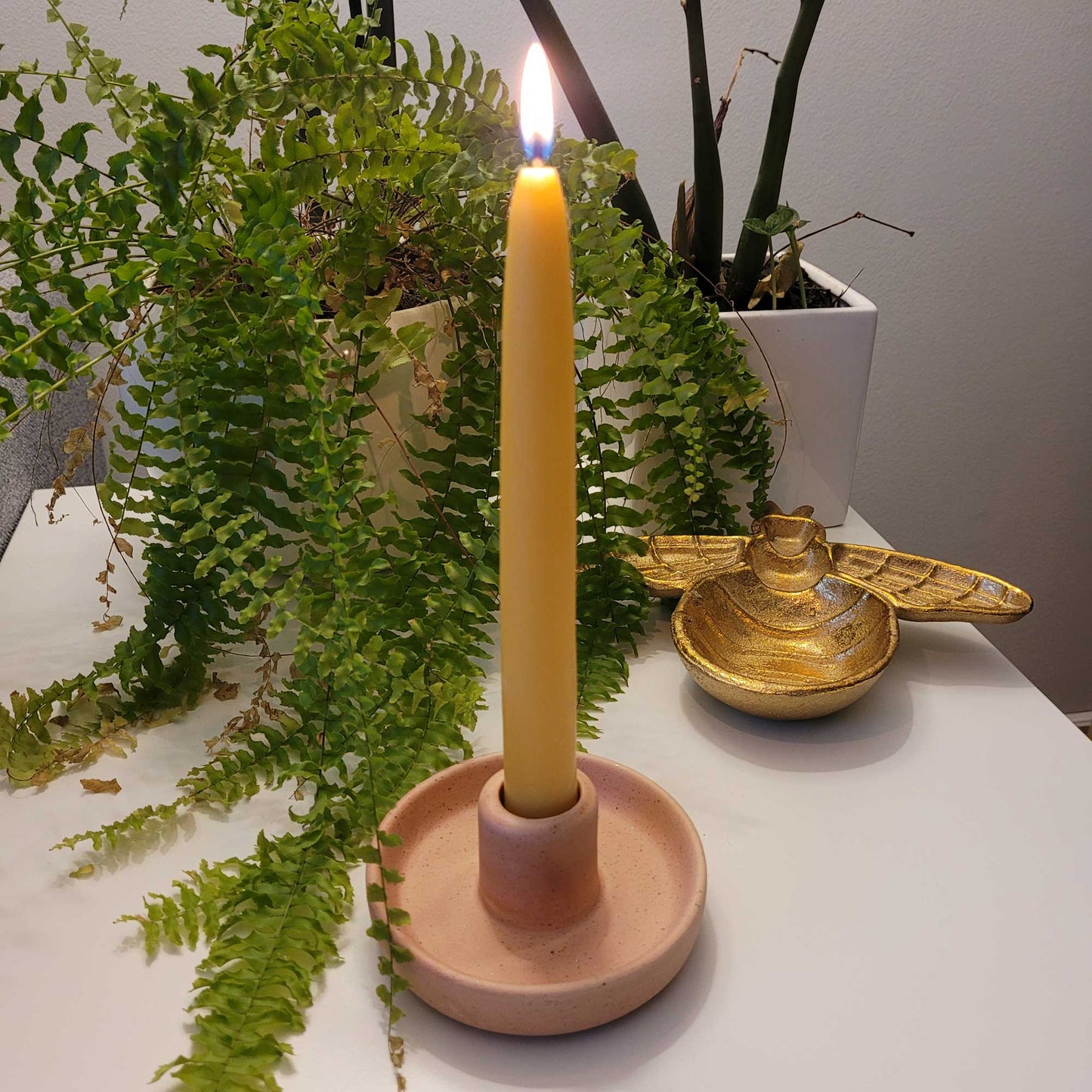 Nordic - Hygge style Ceramic Candlestick Holder: Beige