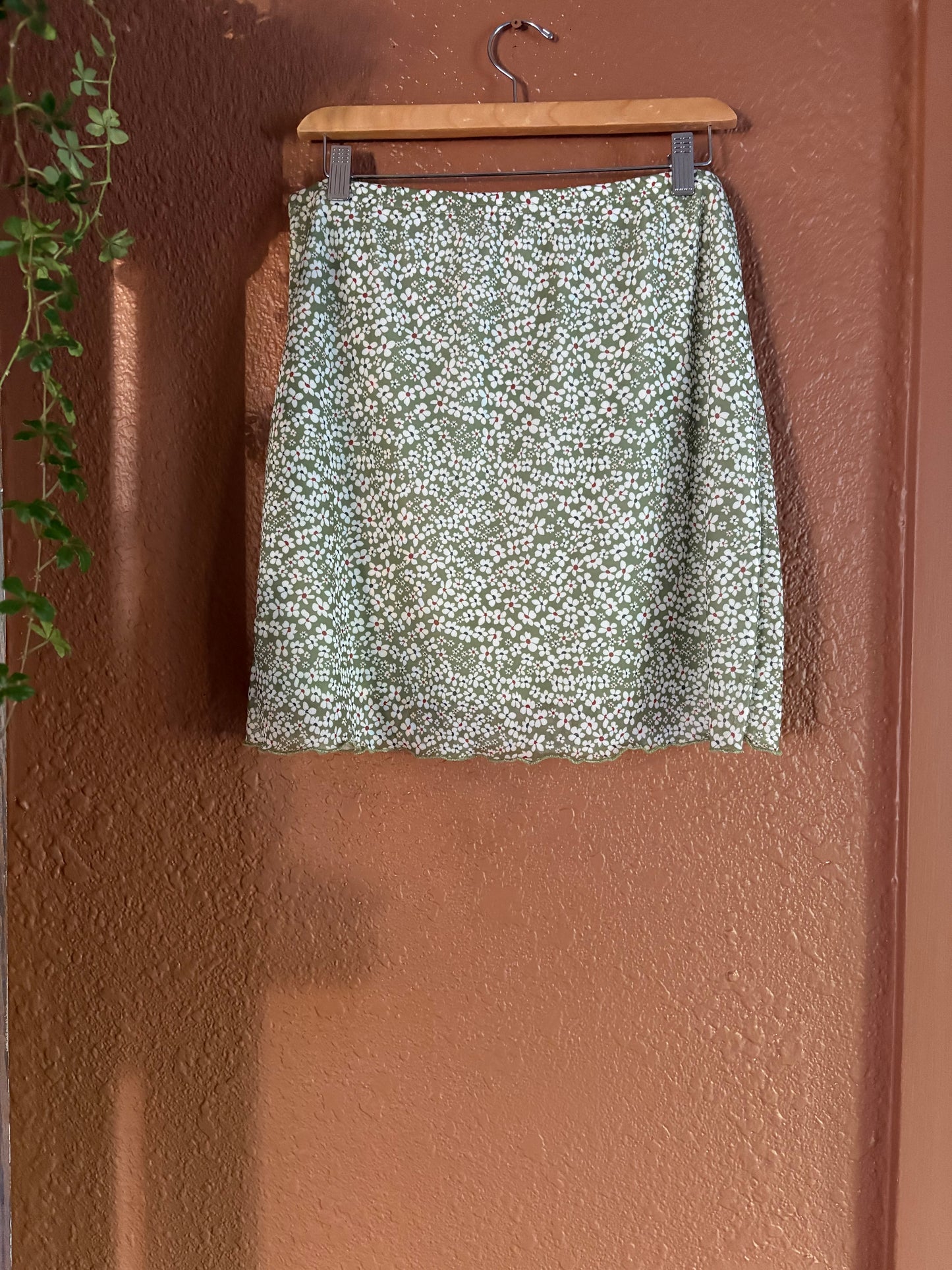 Preloved | Green Flower Skirt