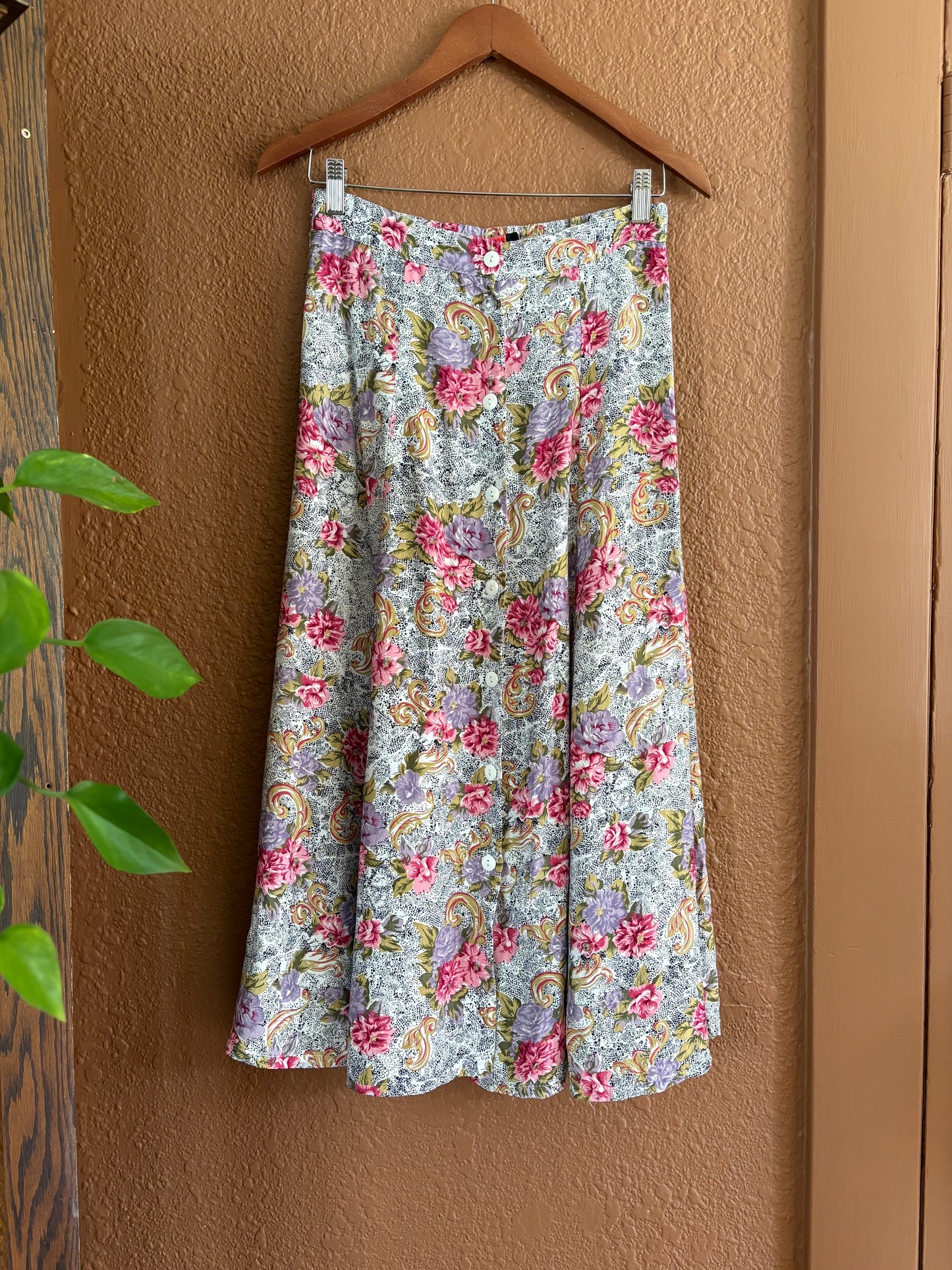 Vintage |  Floral Spotted Skirt