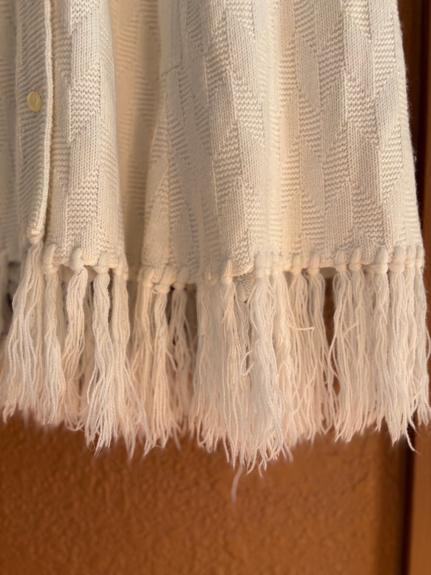 Vintage | White Knit Poncho