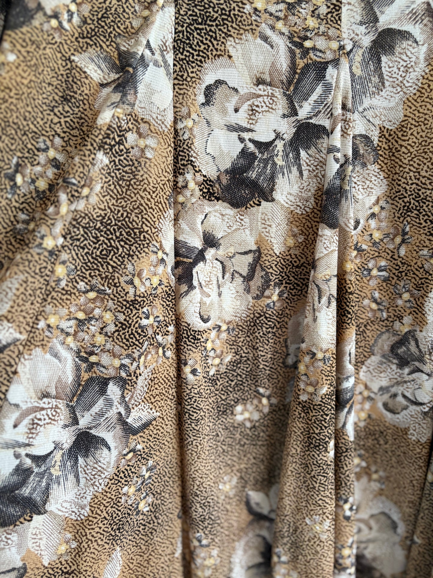 Preloved |  Taupe Floral Skirt
