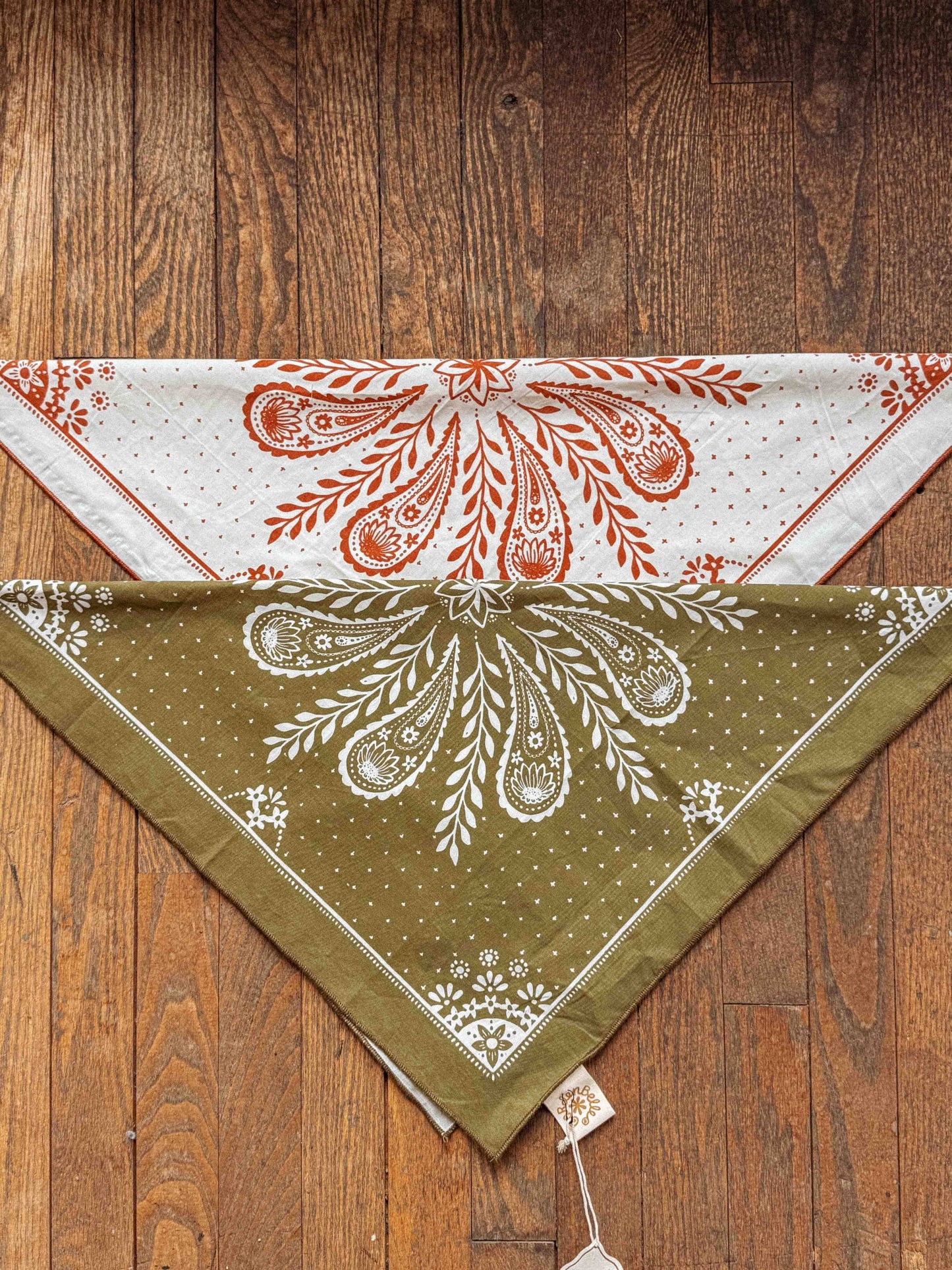 Boho Cotton Handmade Bandana Headscarf : Rust Heritage