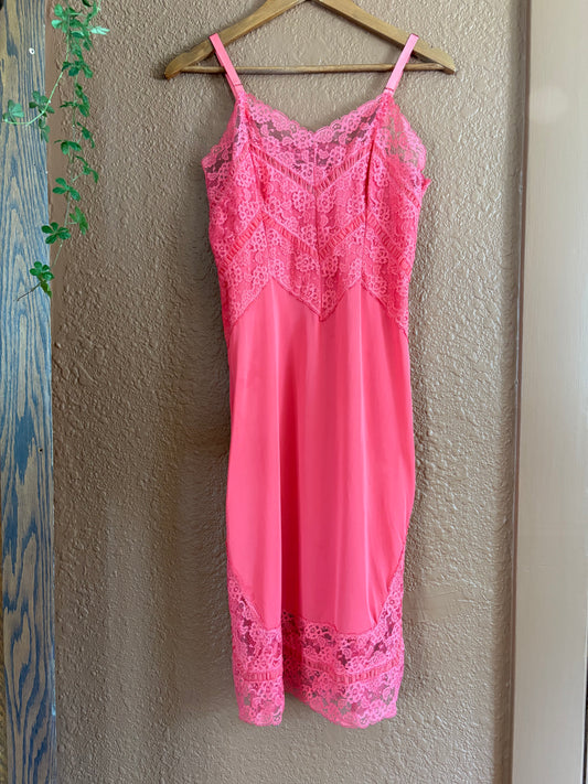 Vintage |  Hot Pink Slip Dress