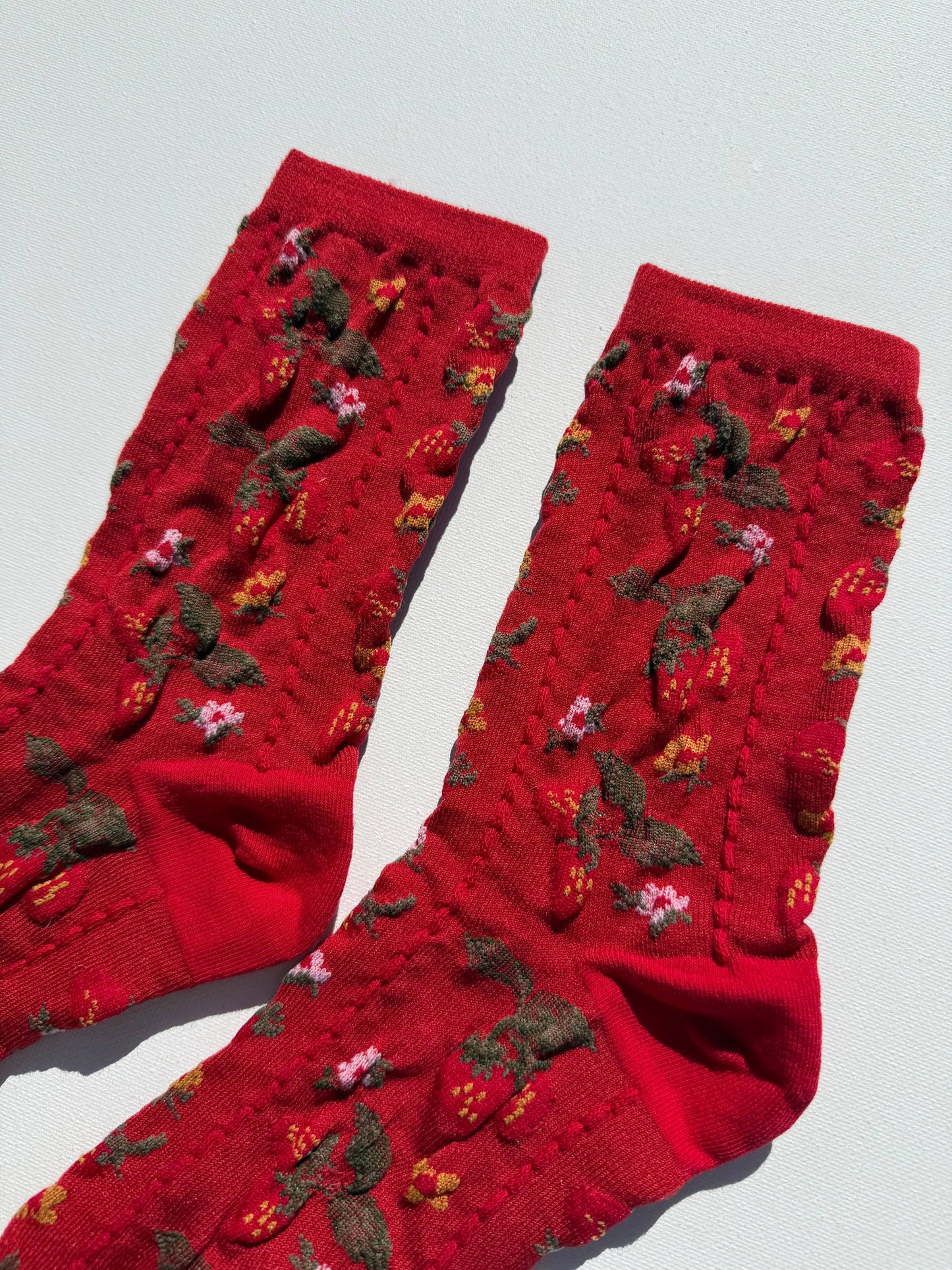 Socks | Strawberries Red coral