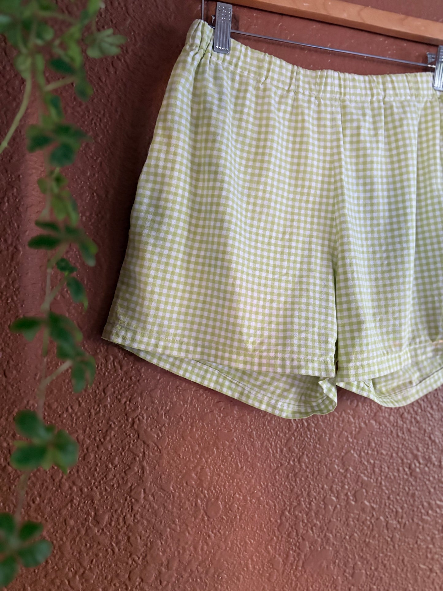 Preloved | Green Gingham Shorts