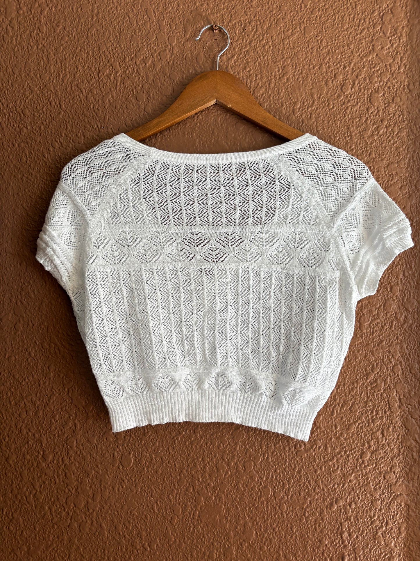 Preloved | White Knit Button Up