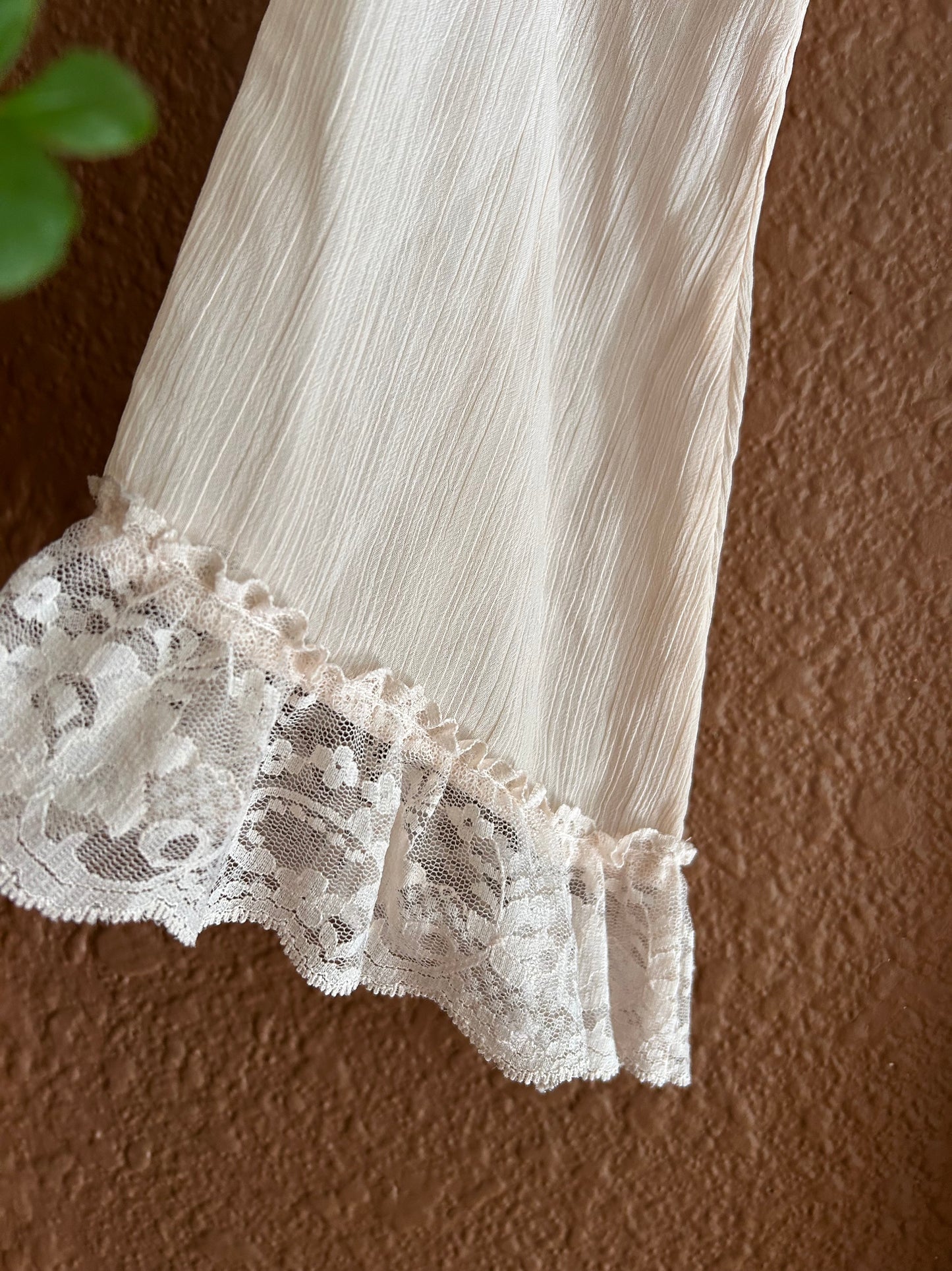 Preloved | Sheer Taupe & Lace Dress