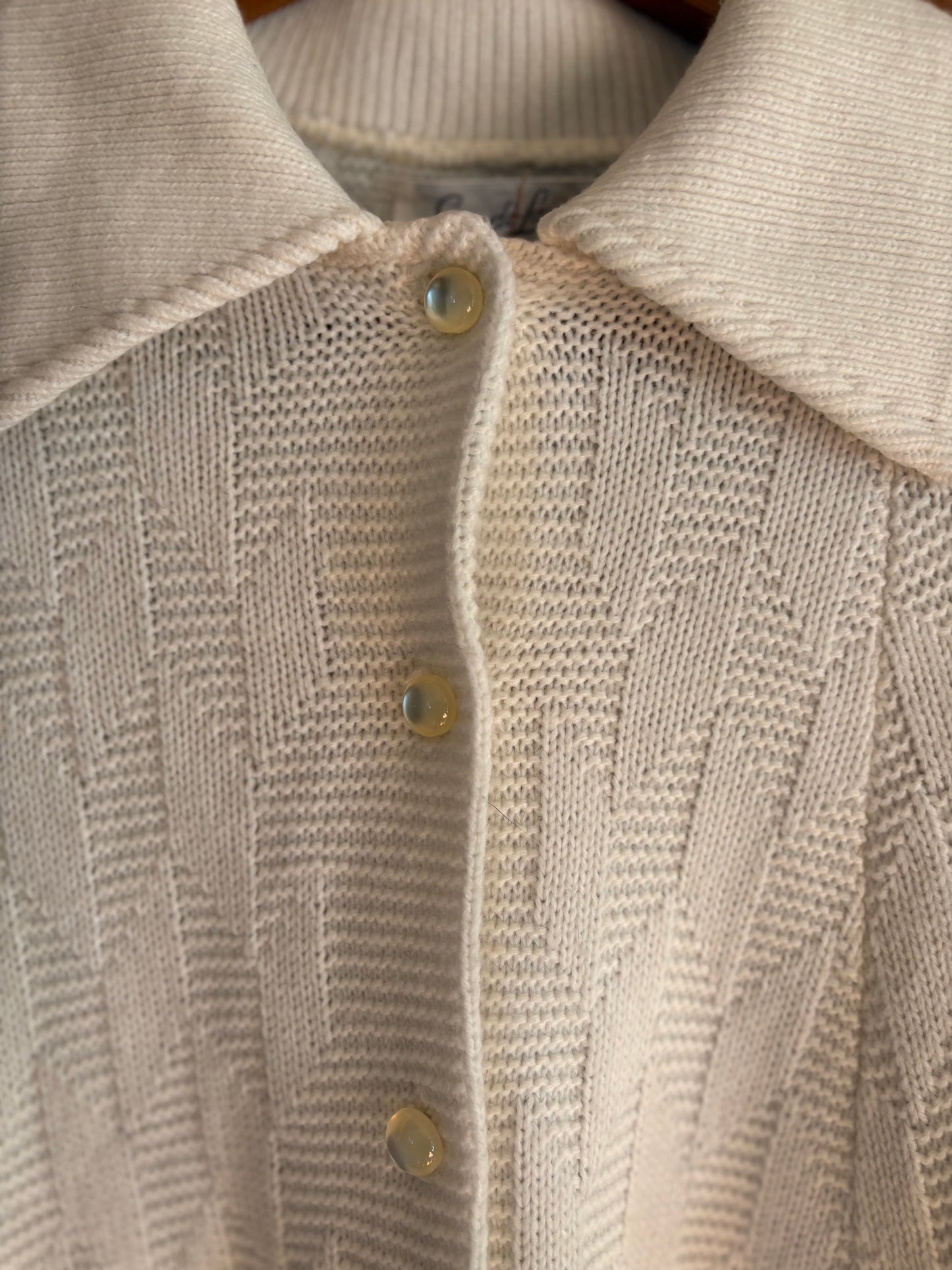 Vintage | White Knit Poncho