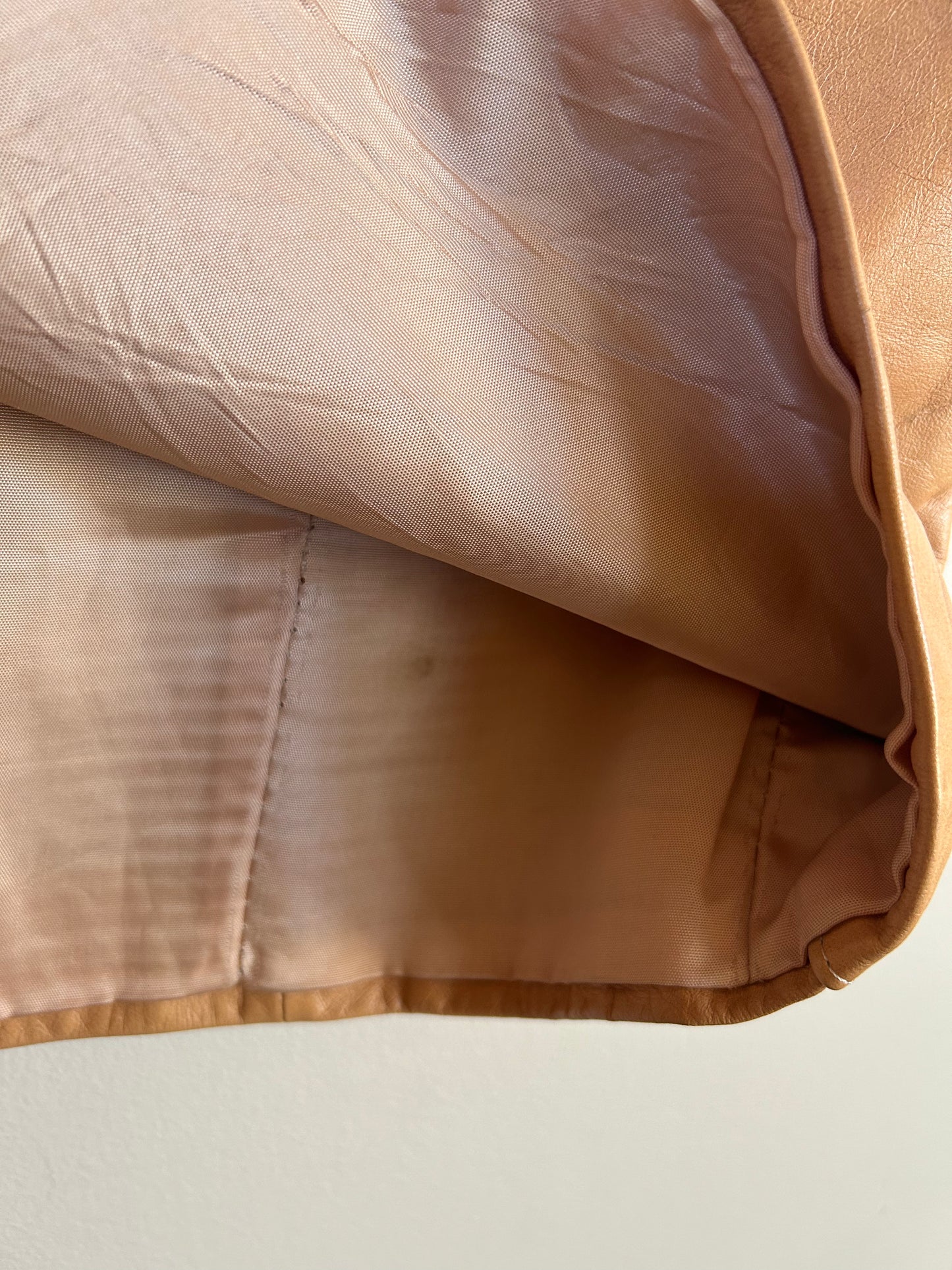 Vintage | Camel Leather Skirt