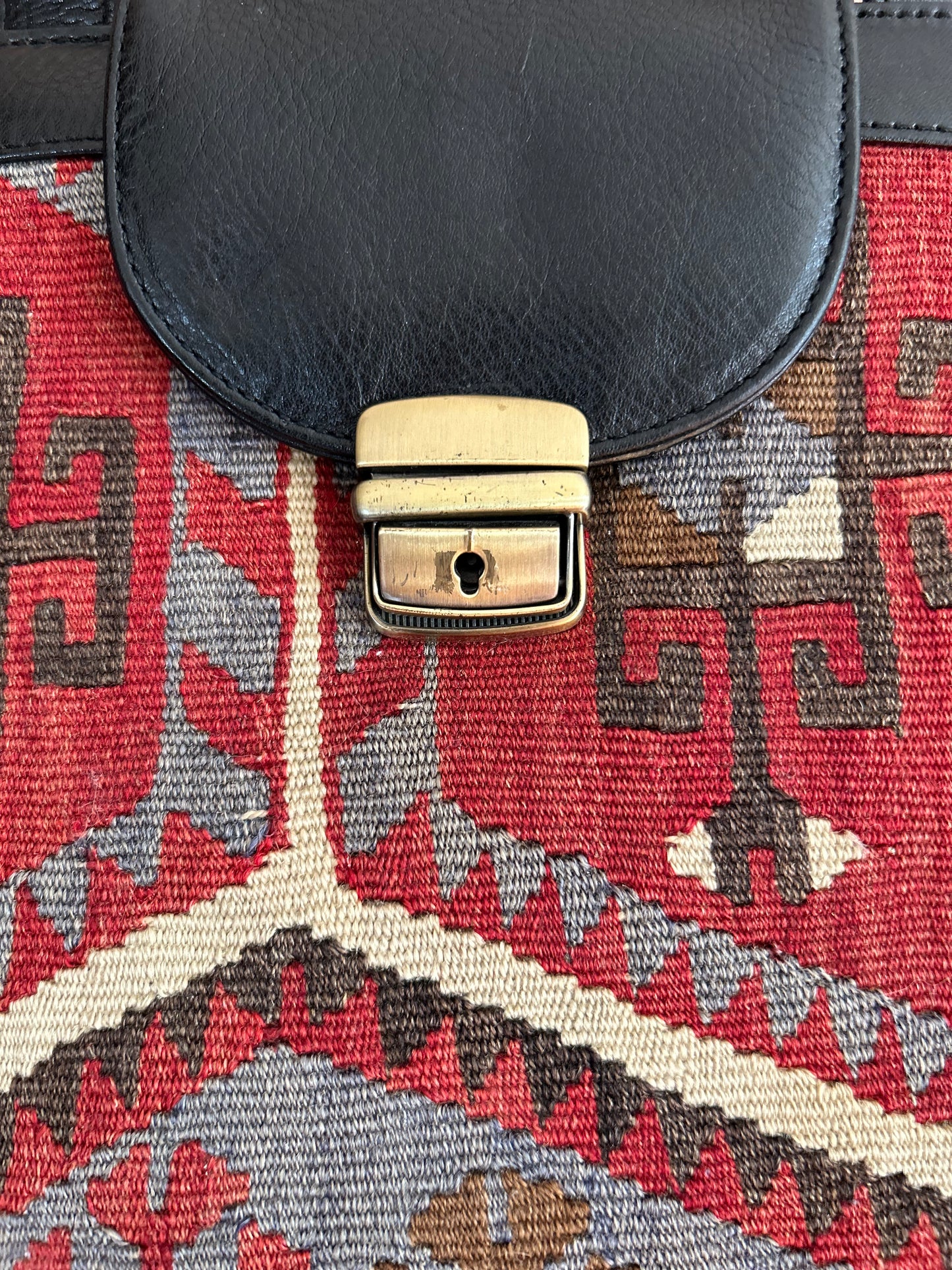Preloved | Leather Textile Purse