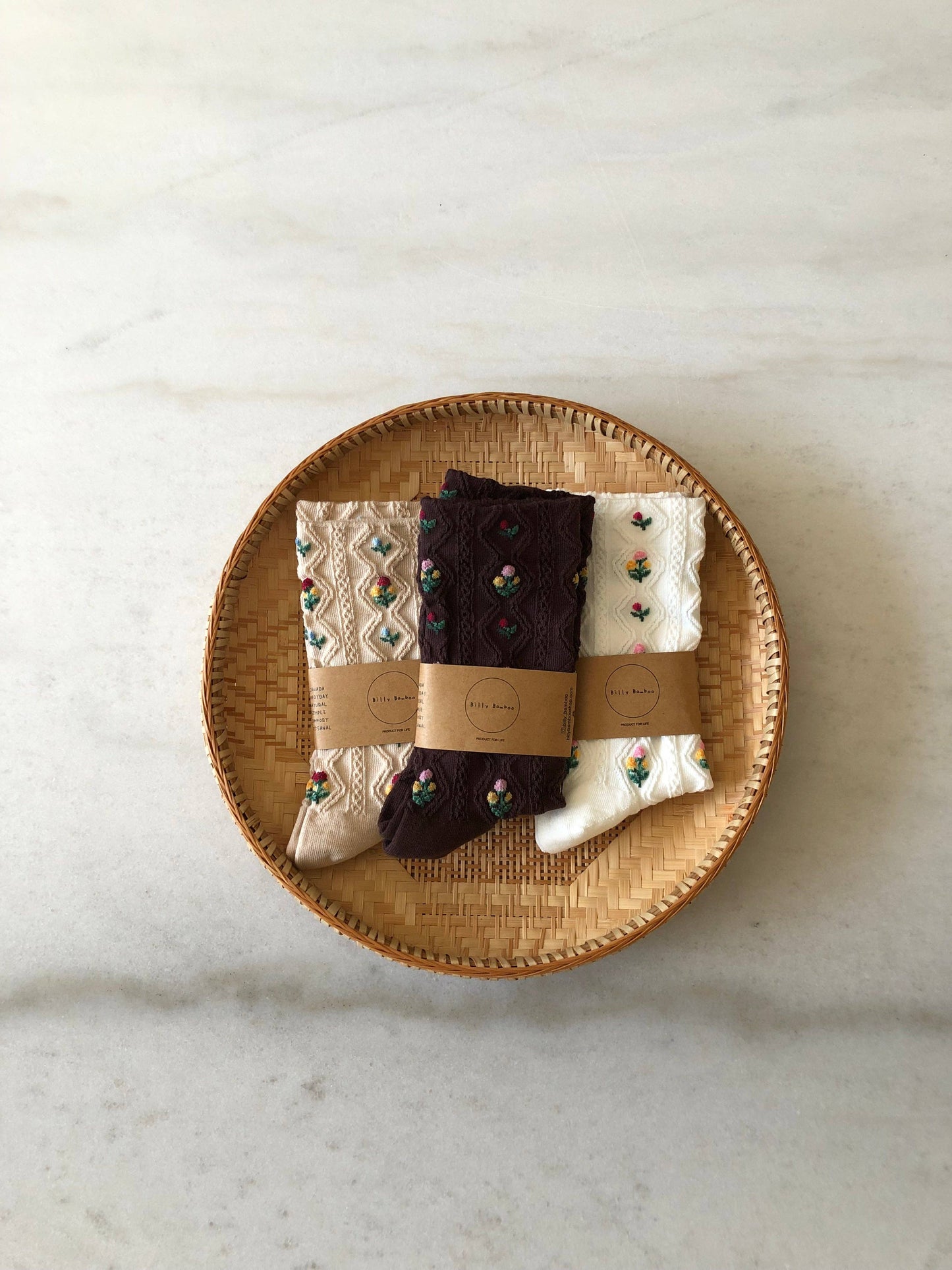 Socks | Rose Garden White