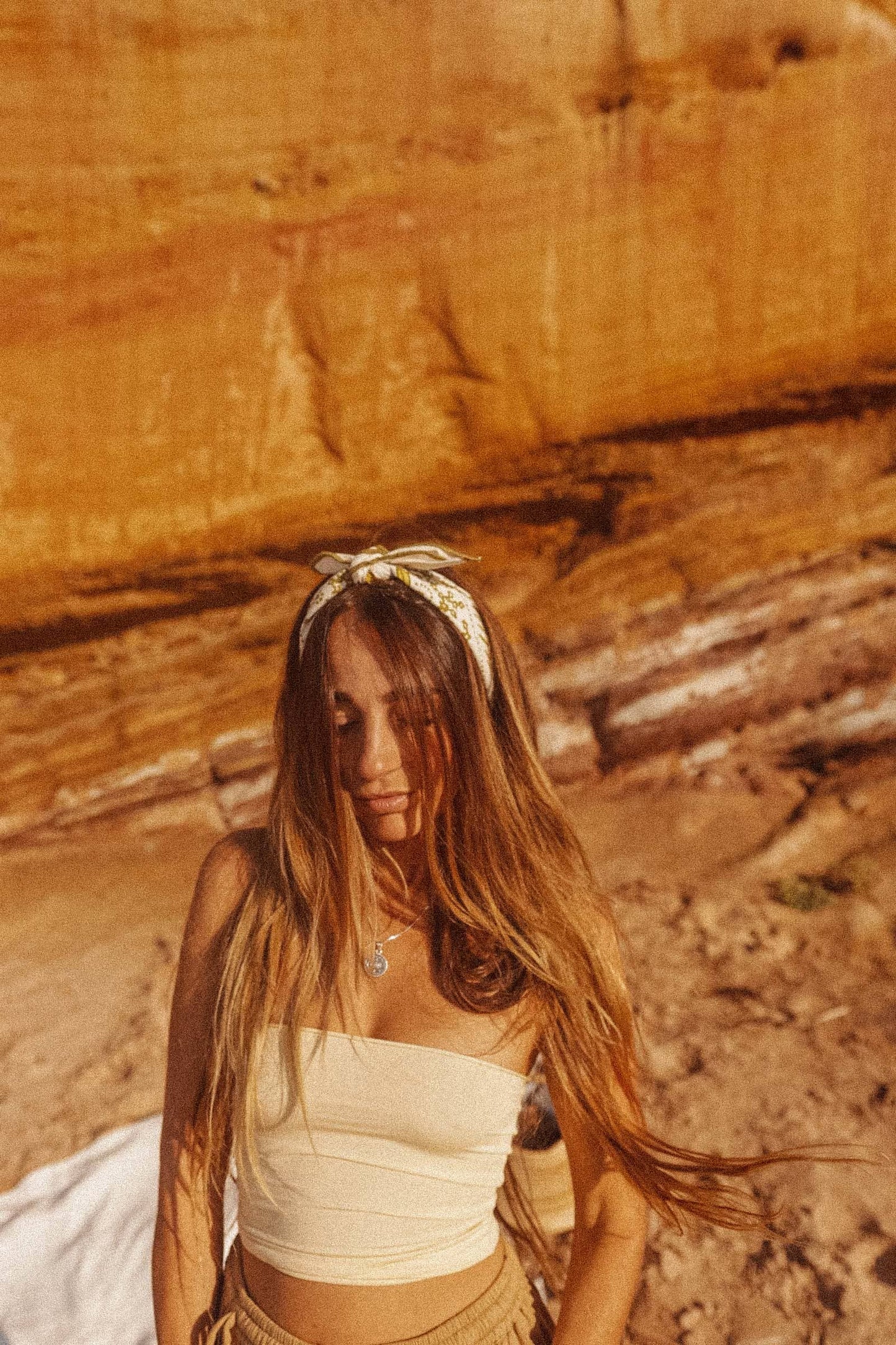 Boho Cotton Handmade Bandana Headscarf  : Rust Heritage