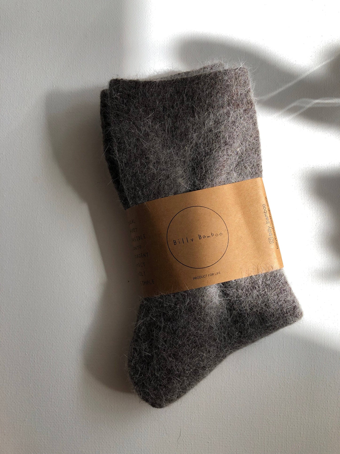 FLUFFY ANGORA SOCKS - NEUTRAL: Black