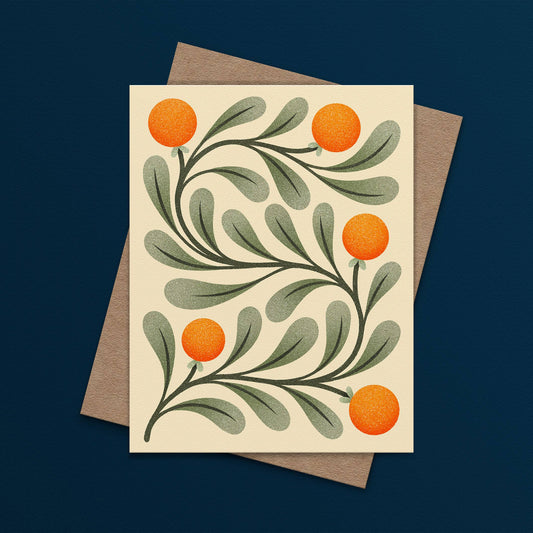 Oranges Floral Greeting Card | Everyday Card | Nature