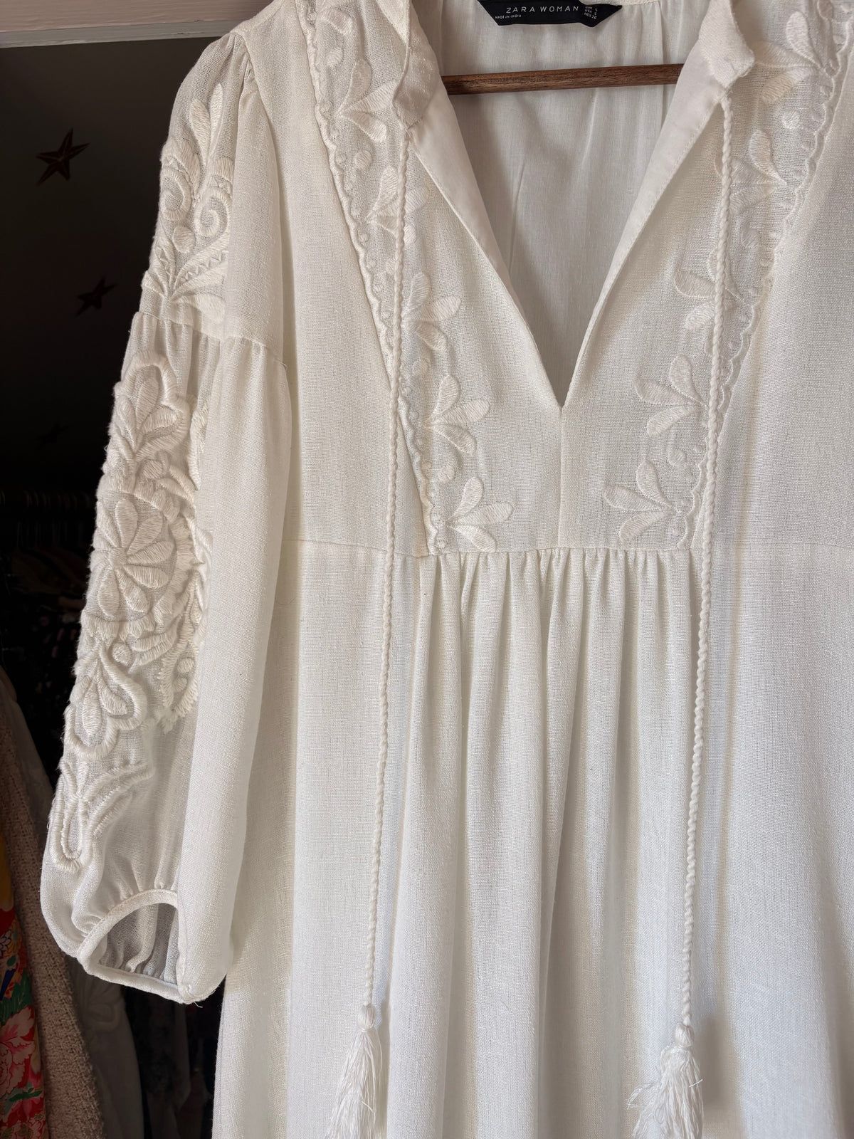 Embroidered Peasant Dress