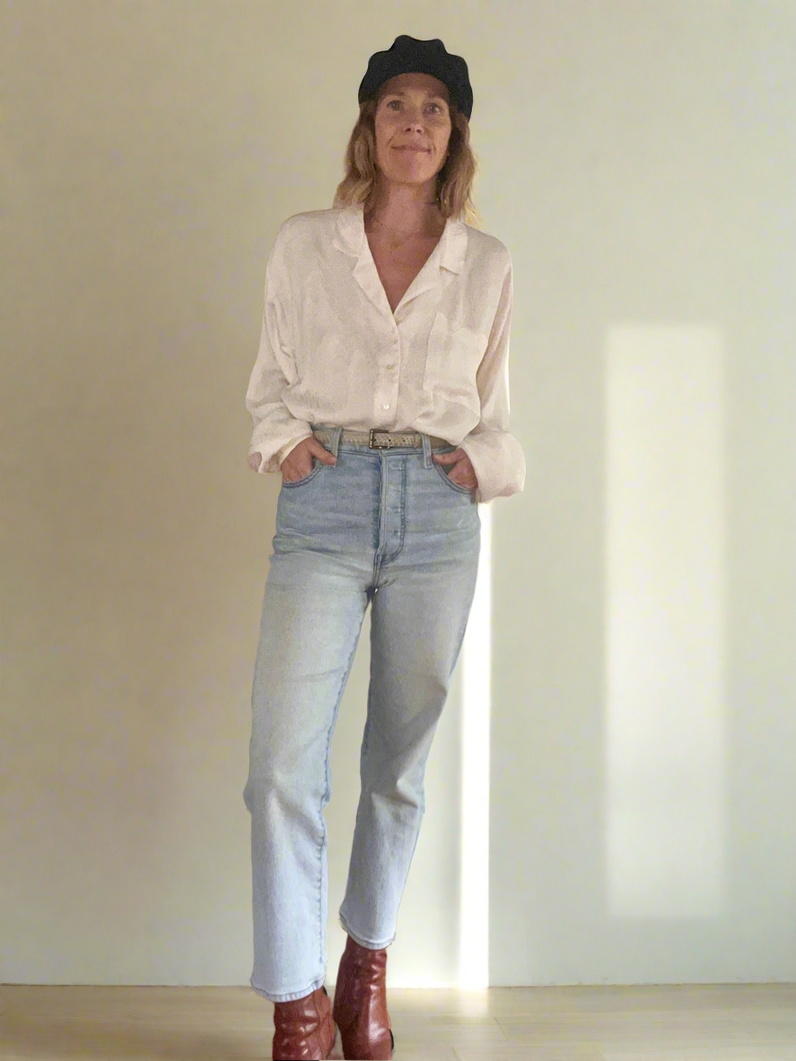 Vintage  |  Texture Cream Blouse