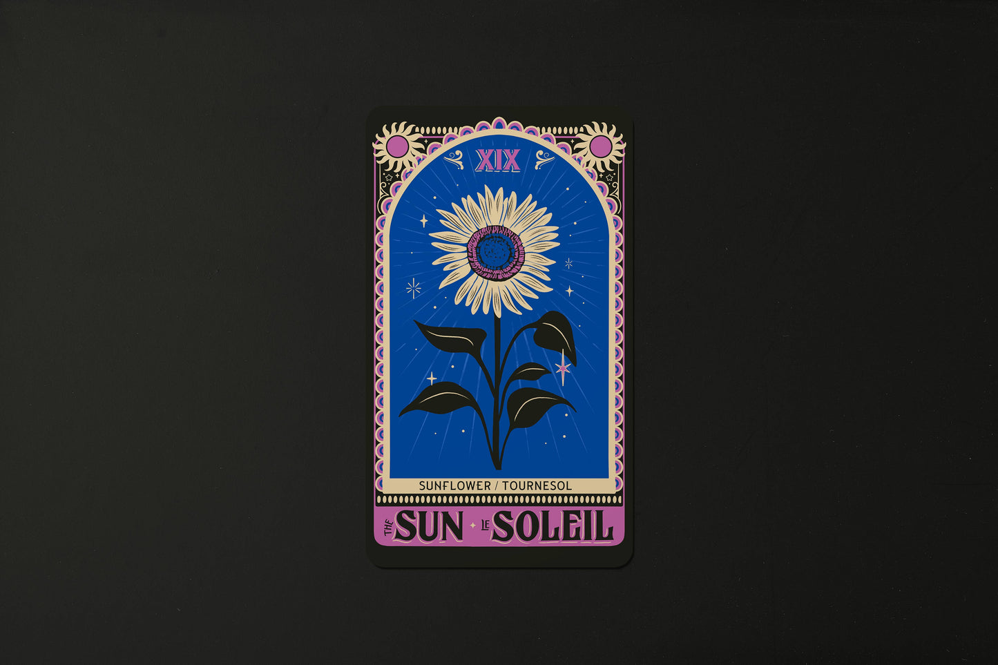 One-Card Floriography Tarot Card Reading with Purple Foil