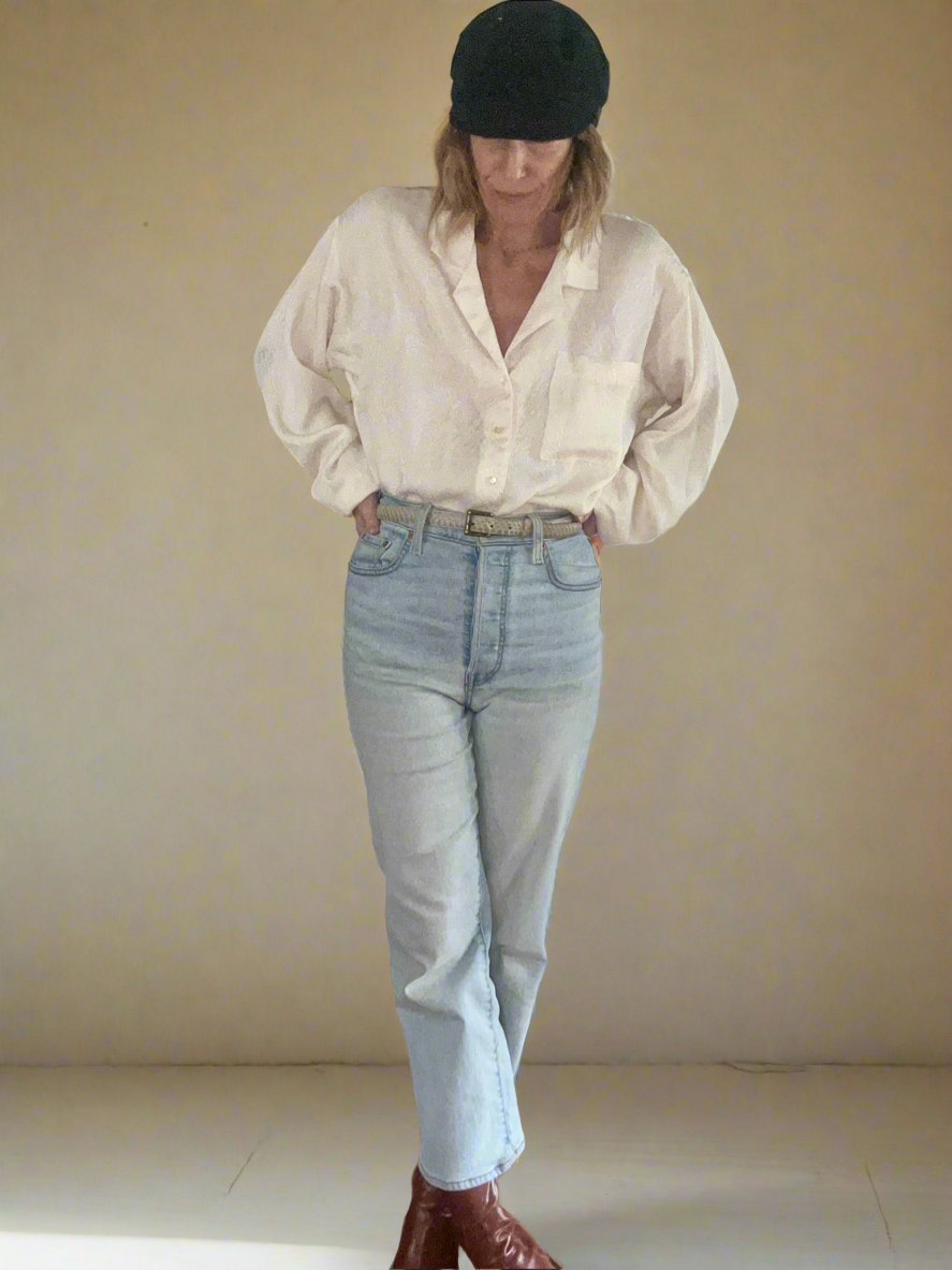 Vintage  |  Texture Cream Blouse