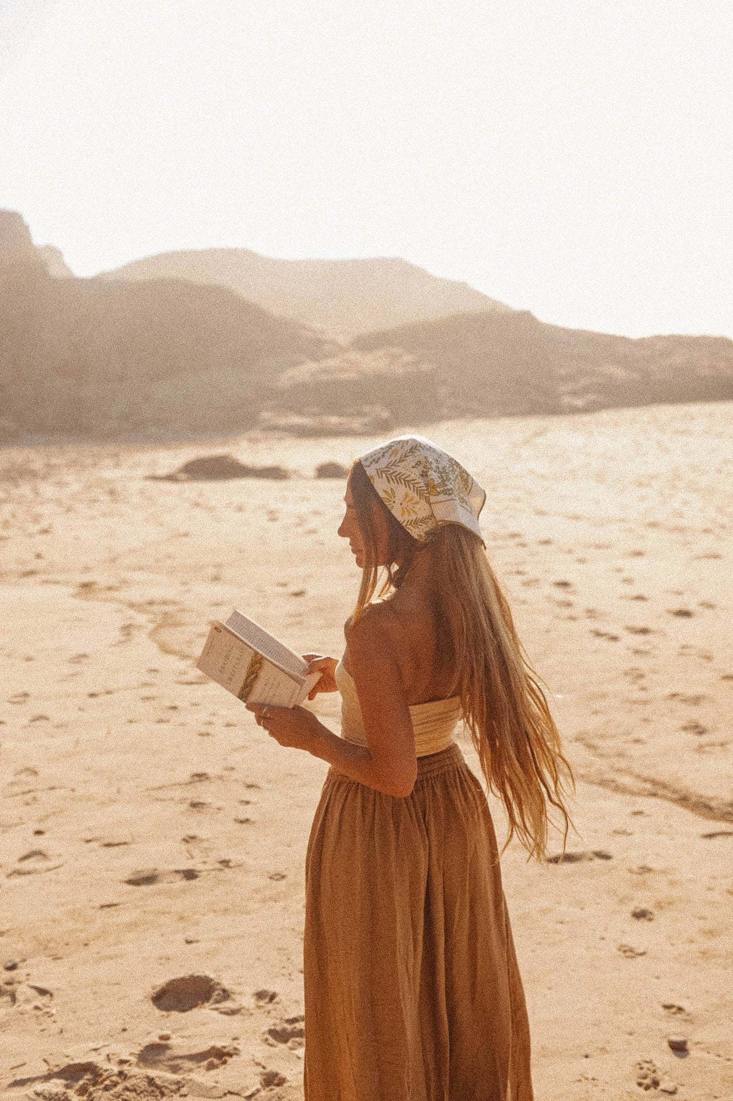 Boho Cotton Handmade Bandana Headscarf  : Rust Heritage