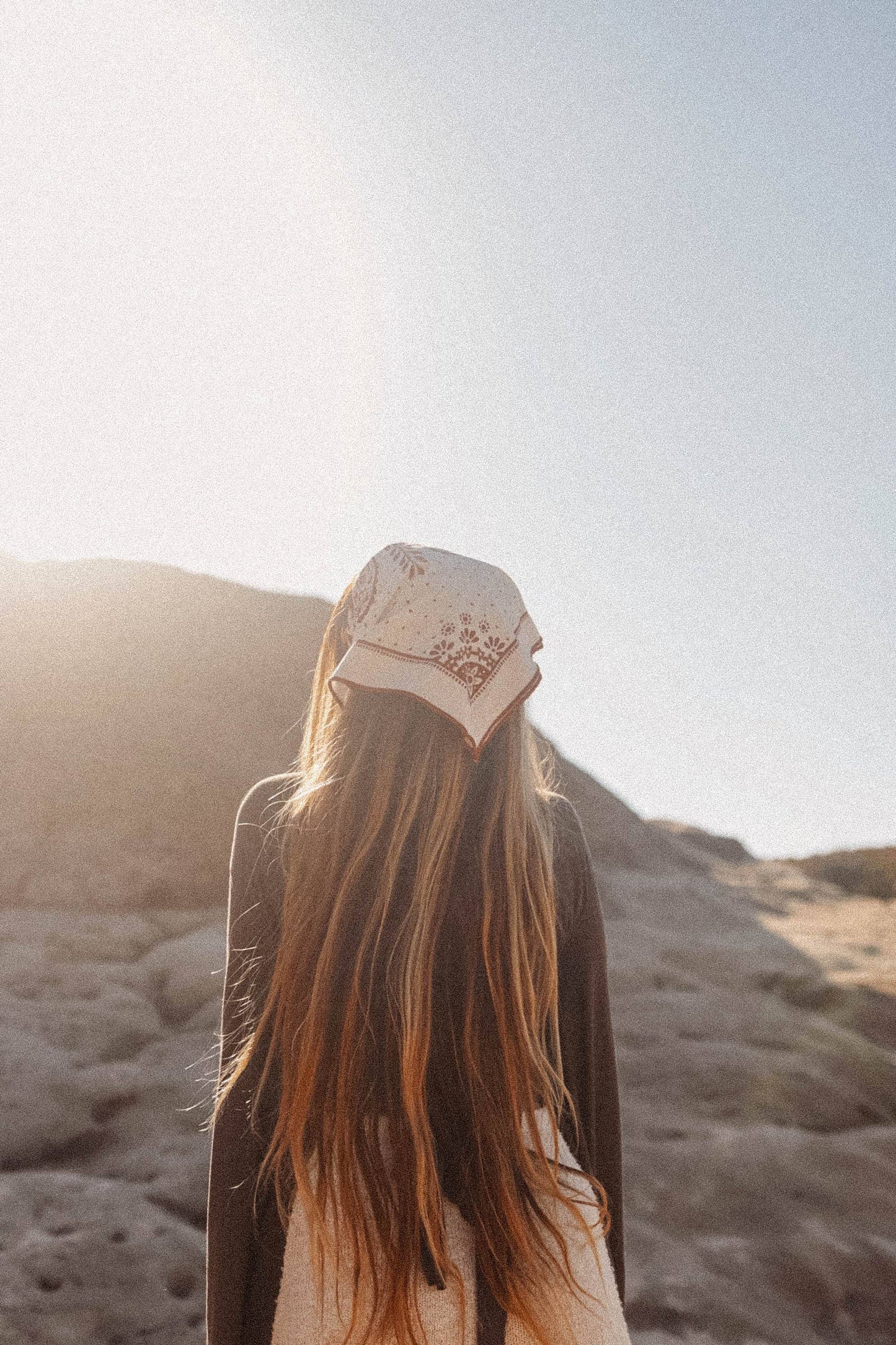 Boho Cotton Handmade Bandana Headscarf  : Rust Heritage
