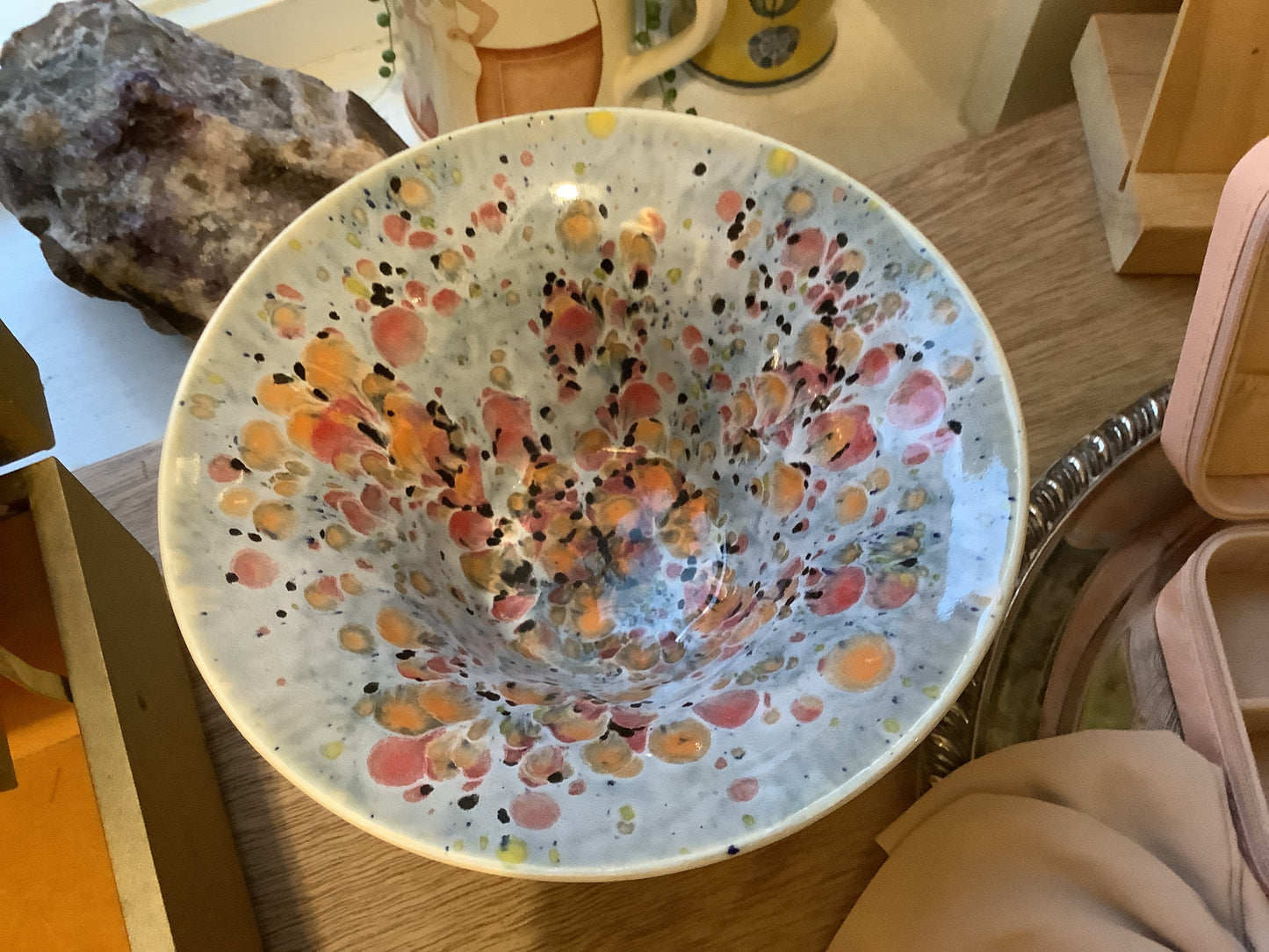 Vintage | Speckled Colourful Fluted Bowl