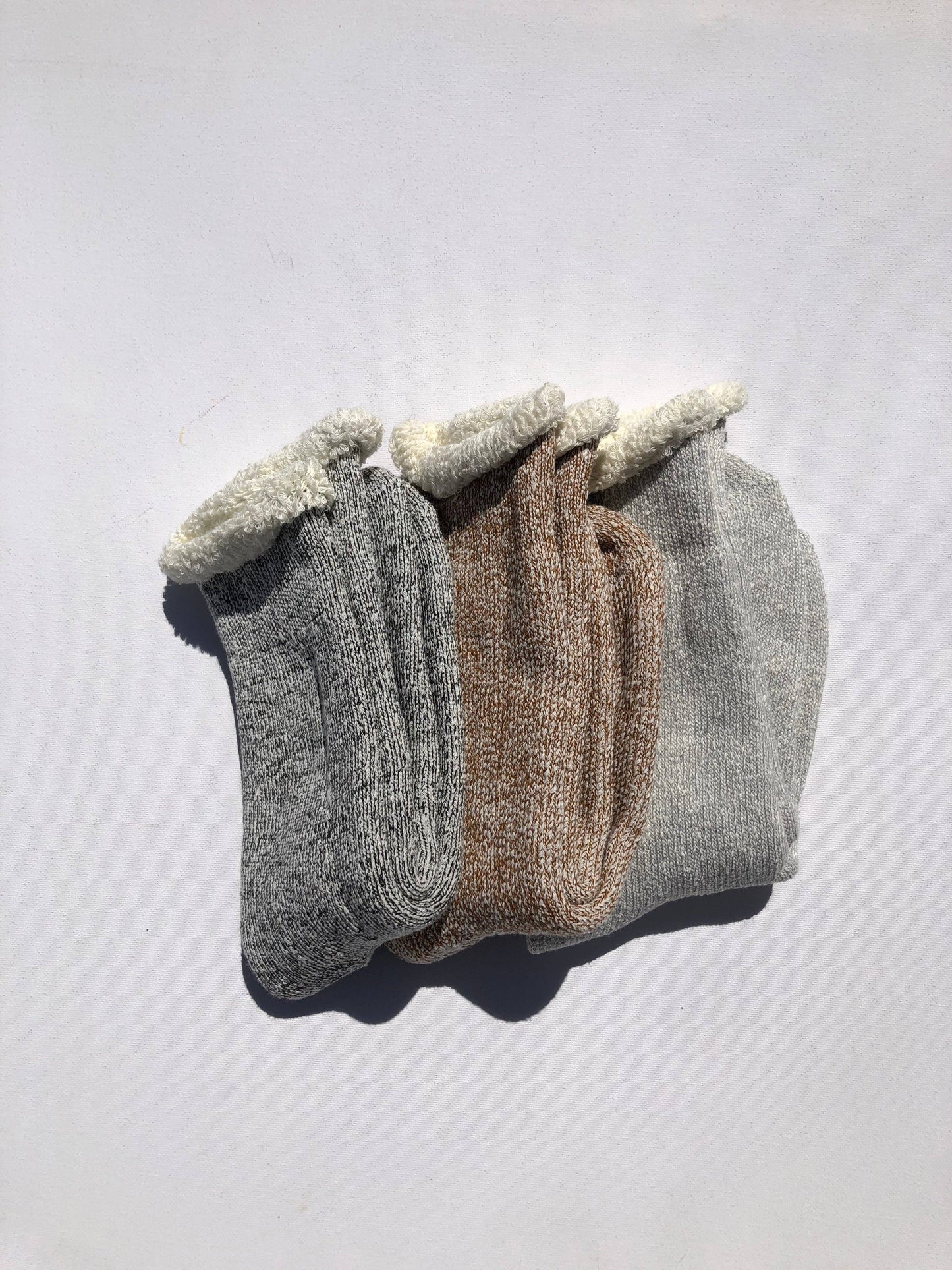 SUPER TERRY LOOP SOCKS: Rock / Women’s 7.5 - 10.5, Men’s 7 - 11.5