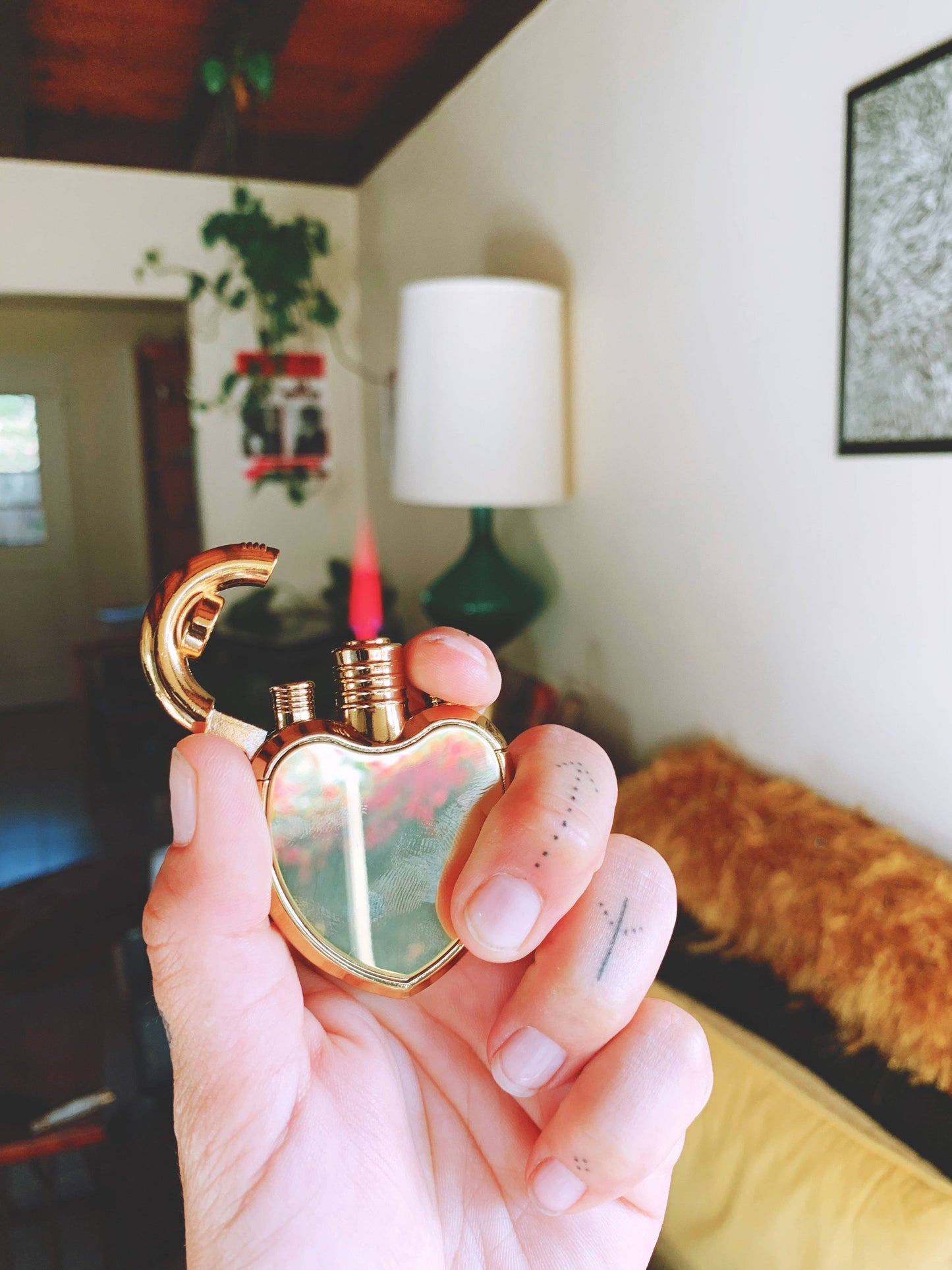 Heart Shaped Lighter: Gold