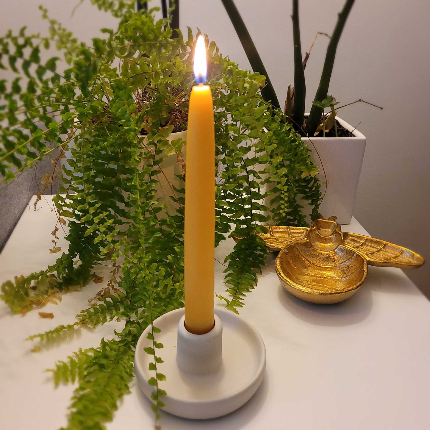 Nordic - Hygge style Ceramic Candlestick Holder: Beige