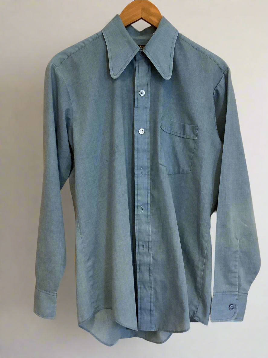 Vintage  |  Blue Cotton Button Up