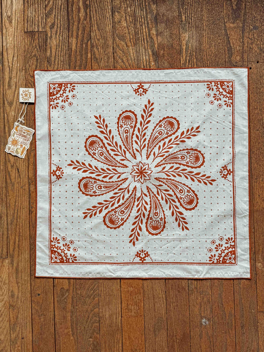 Boho Cotton Handmade Bandana Headscarf  : Rust Heritage