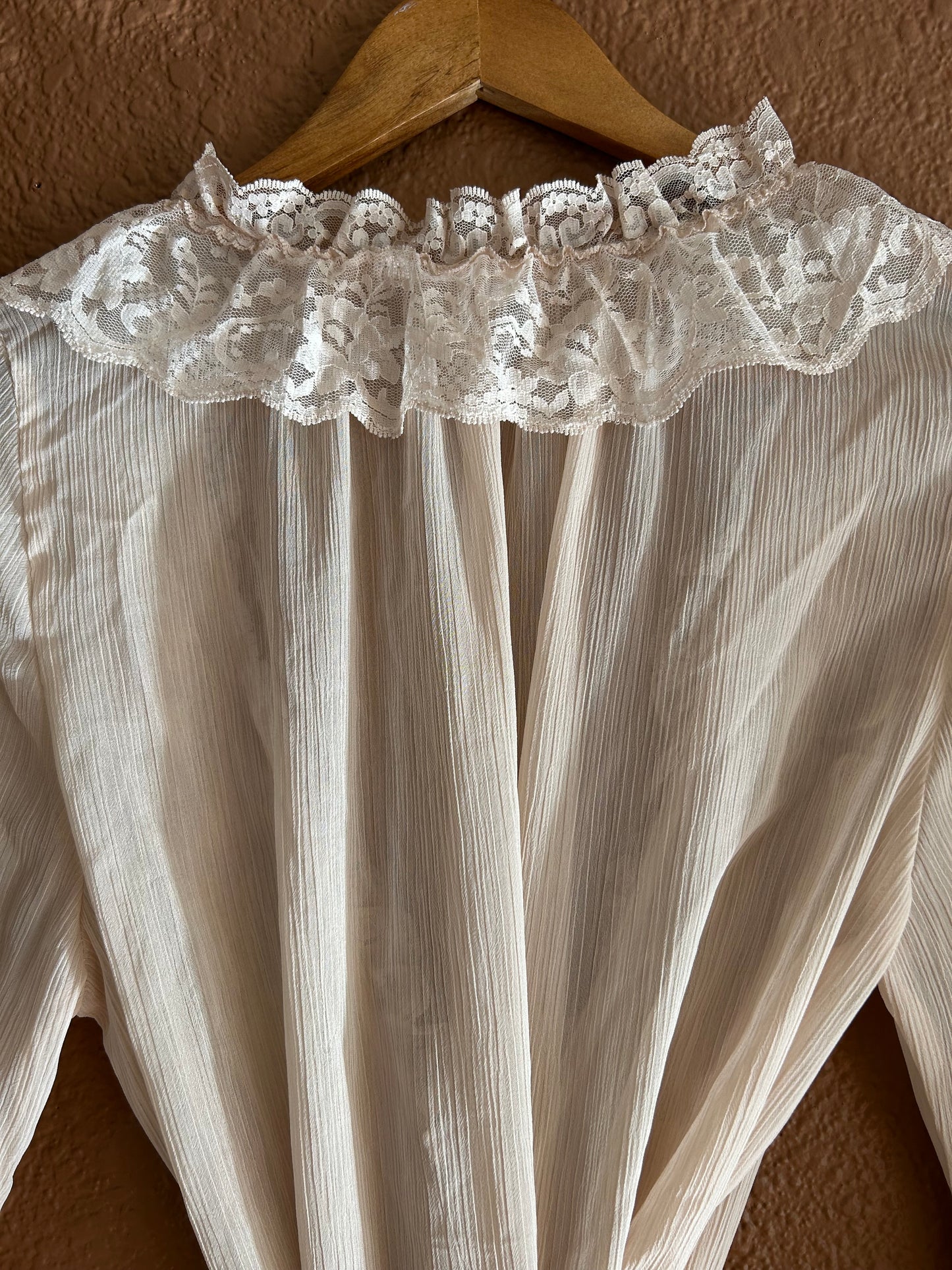 Preloved | Sheer Taupe & Lace Dress