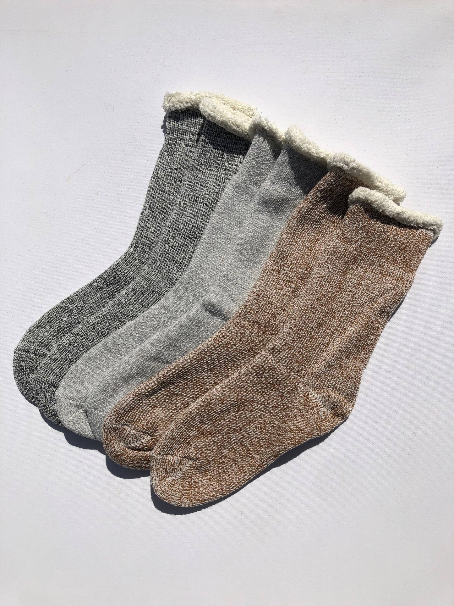 SUPER TERRY LOOP SOCKS: Rock / Women’s 7.5 - 10.5, Men’s 7 - 11.5