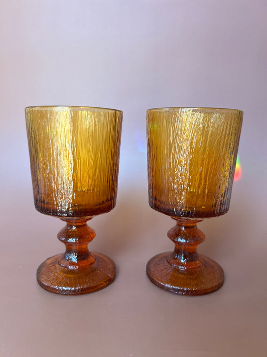 Vintage | Amber Bark Wine Glasses