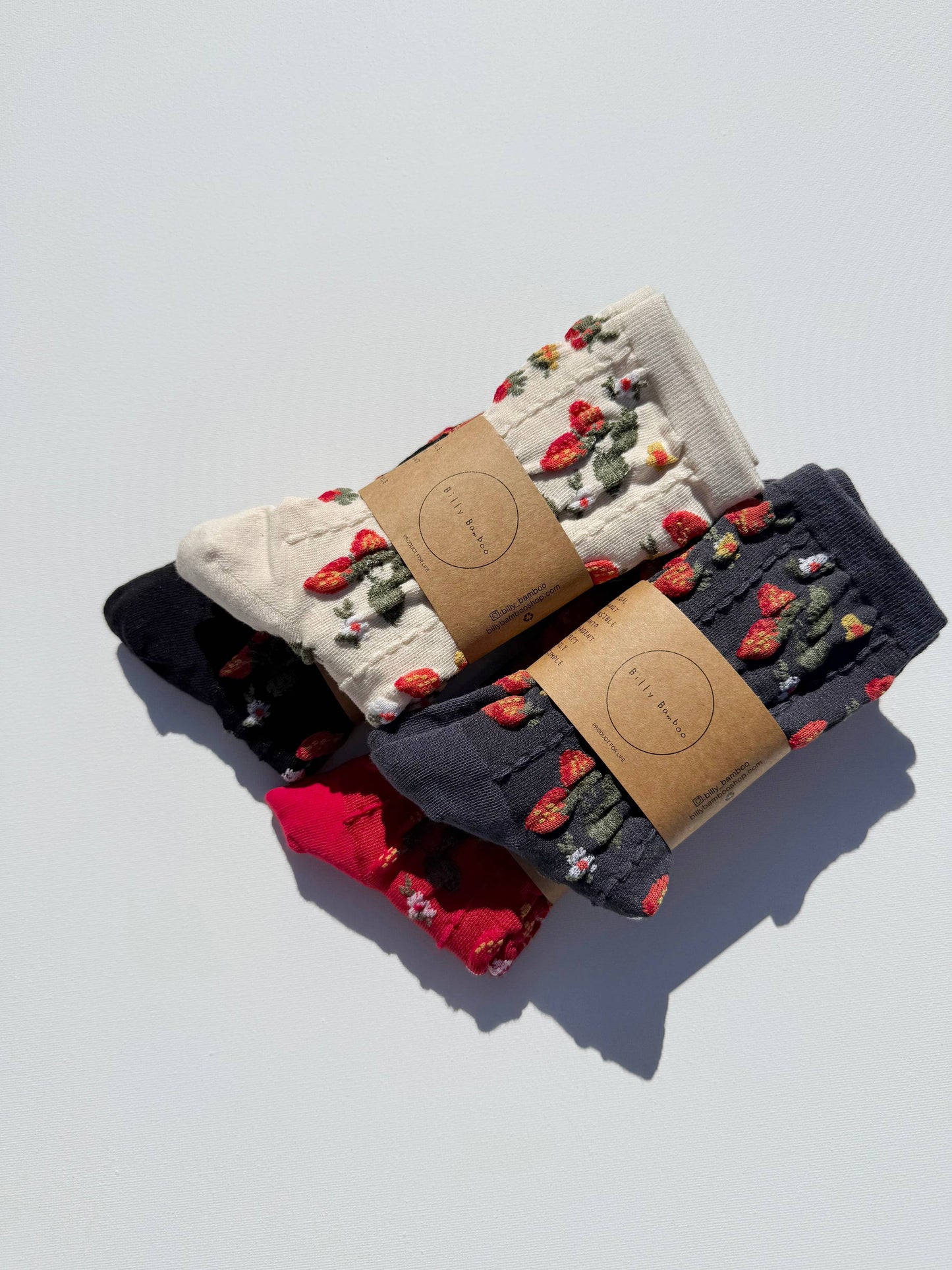 Socks | Strawberries Red coral