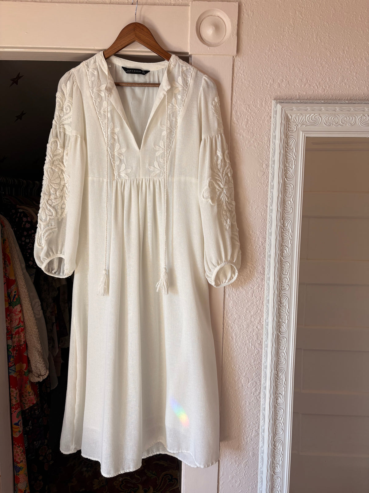 Embroidered Peasant Dress