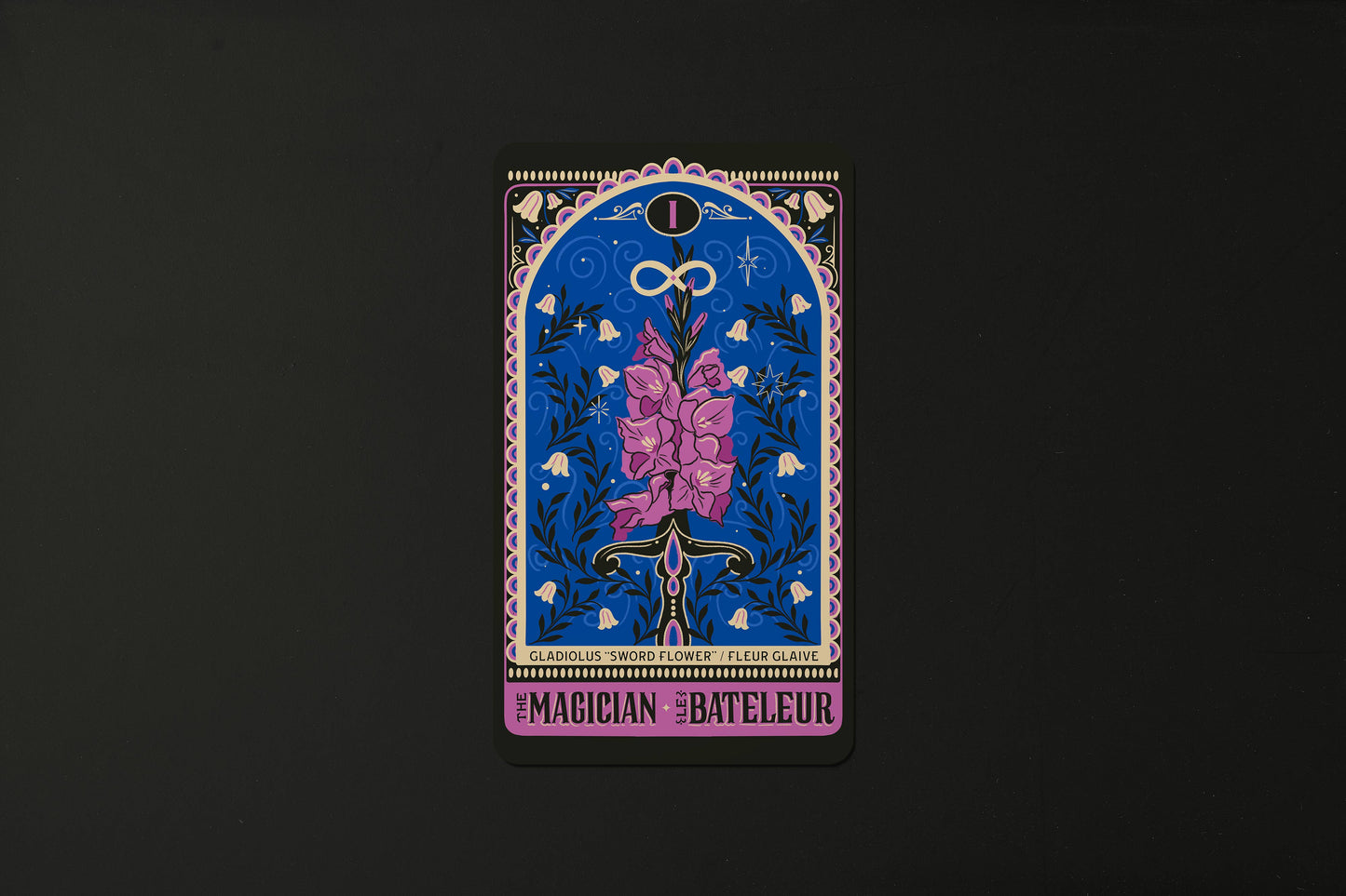 One-Card Floriography Tarot Card Reading with Purple Foil