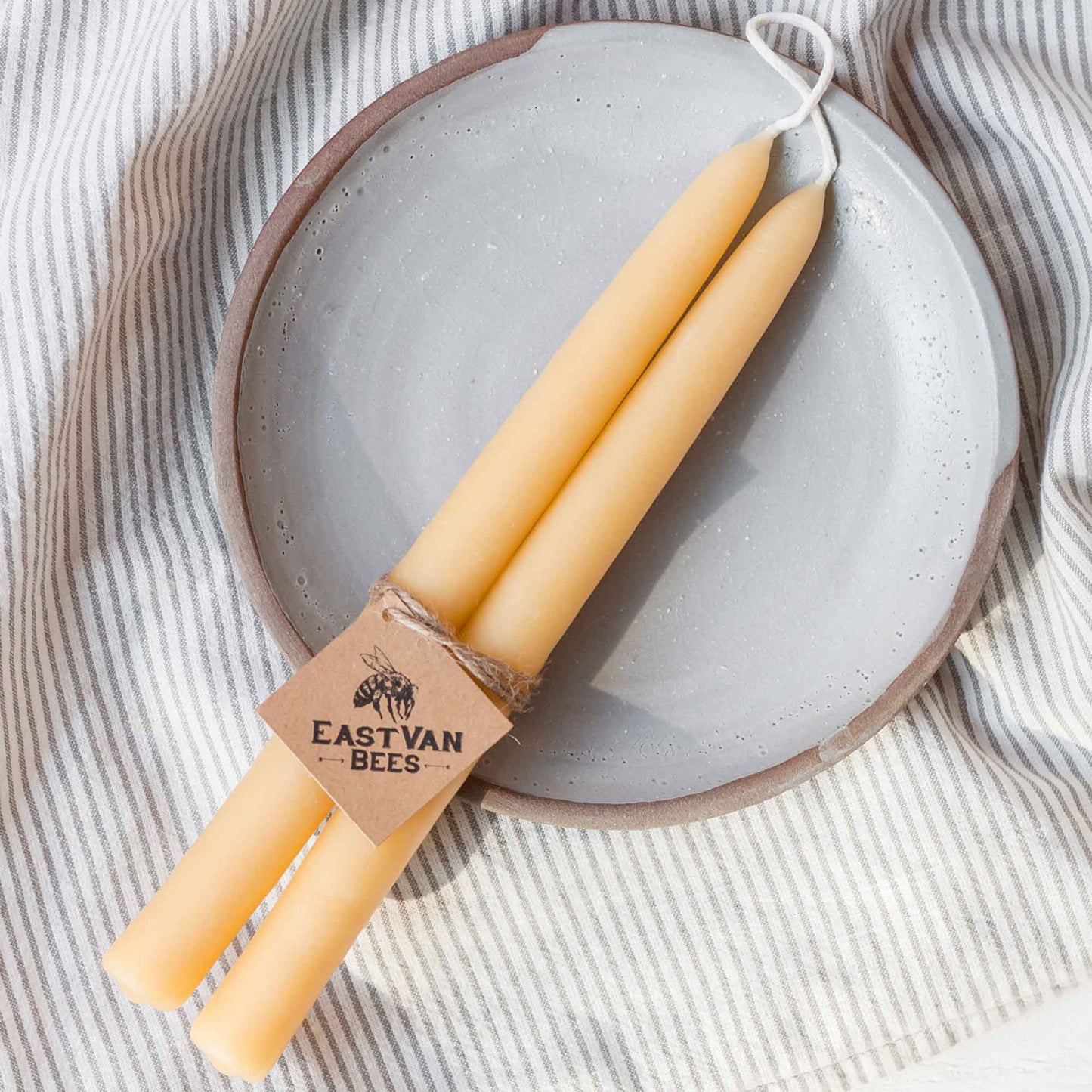 Hand-dipped beeswax taper Candles- 8"/9"/10"/11 - 1 Pair: 8"