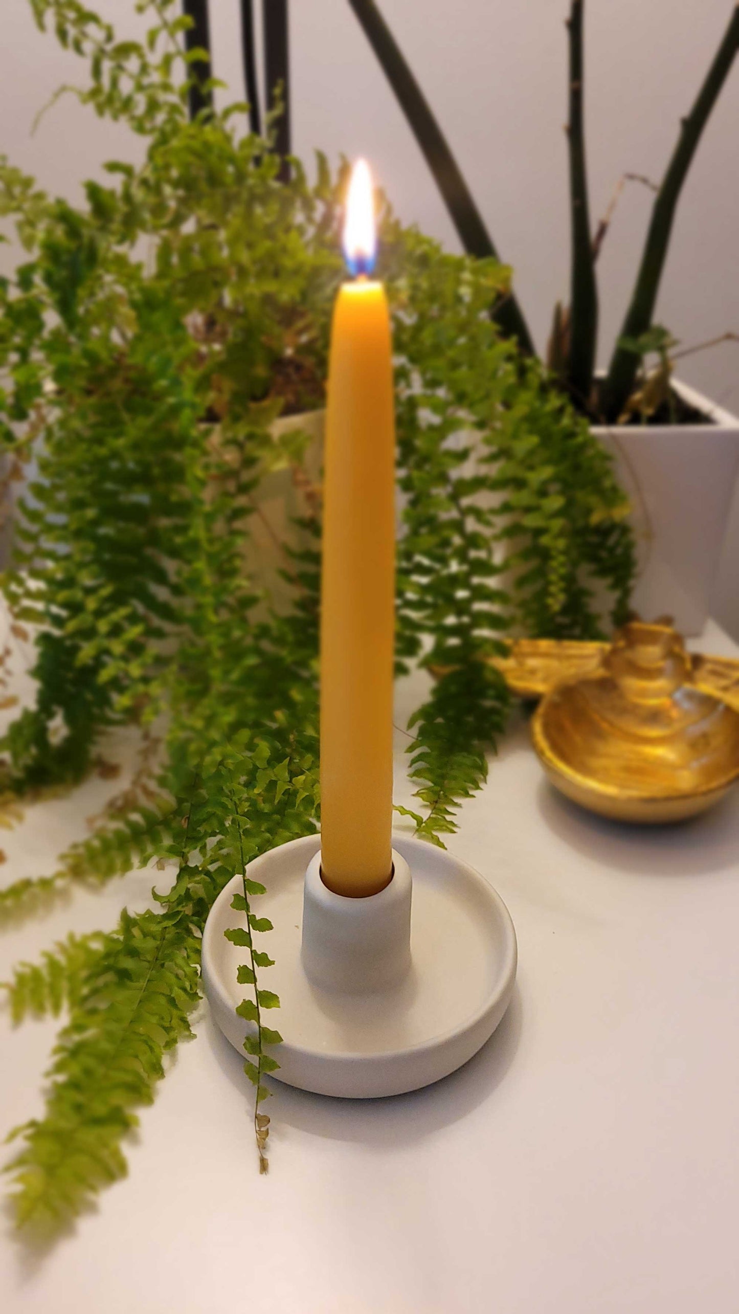 Nordic - Hygge style Ceramic Candlestick Holder: Beige