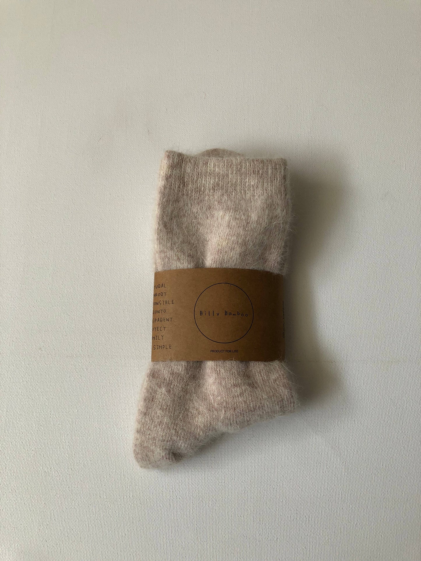 FLUFFY ANGORA SOCKS - NEUTRAL: Light gray