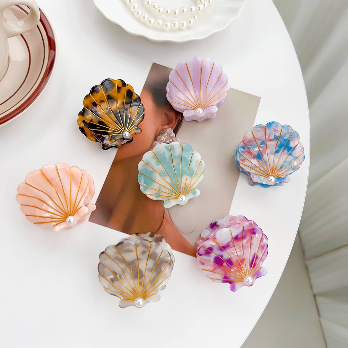 Hair Claw Clip | Shell Sky Blue