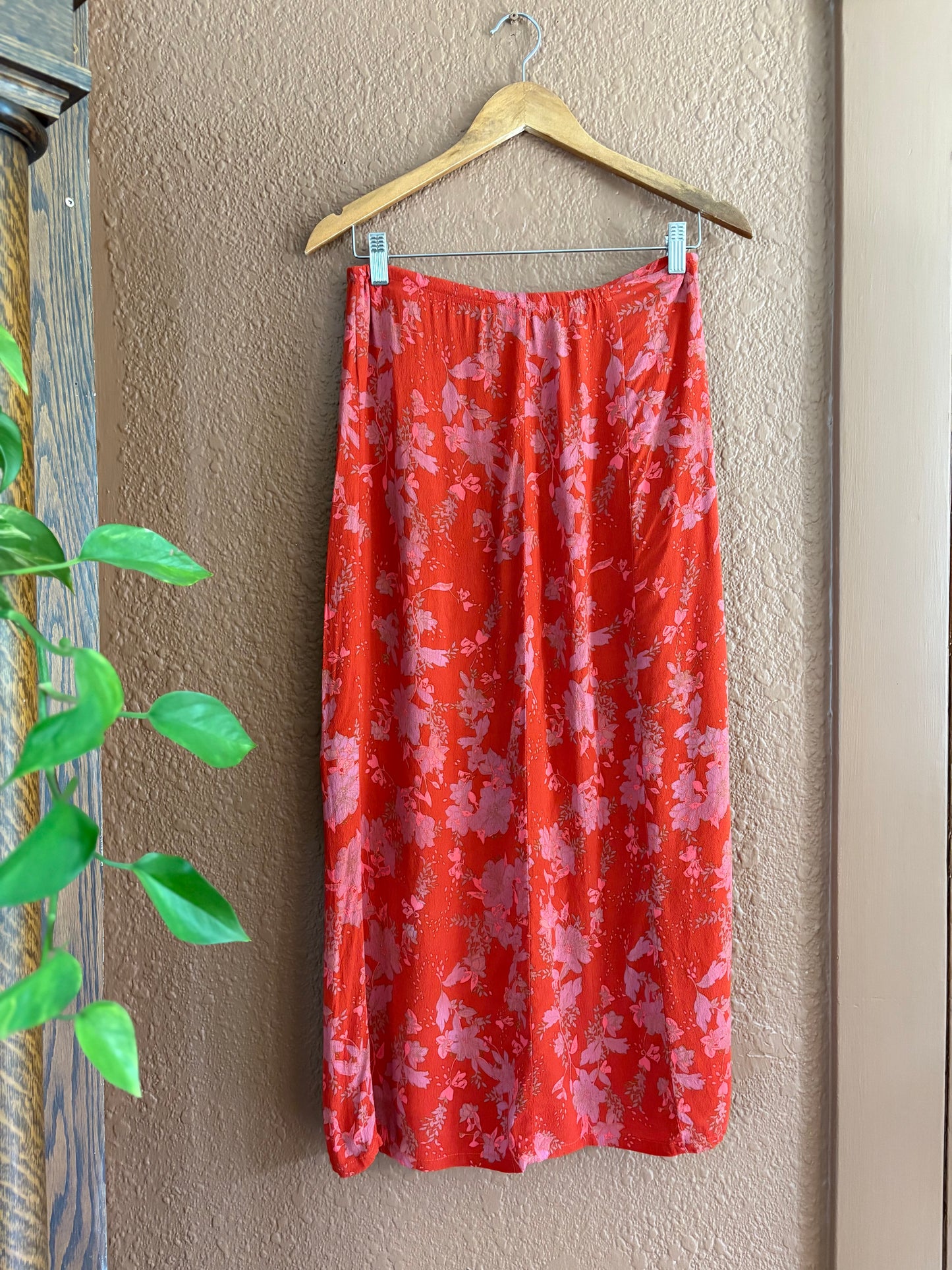 Vintage |  Floral Button Skirt