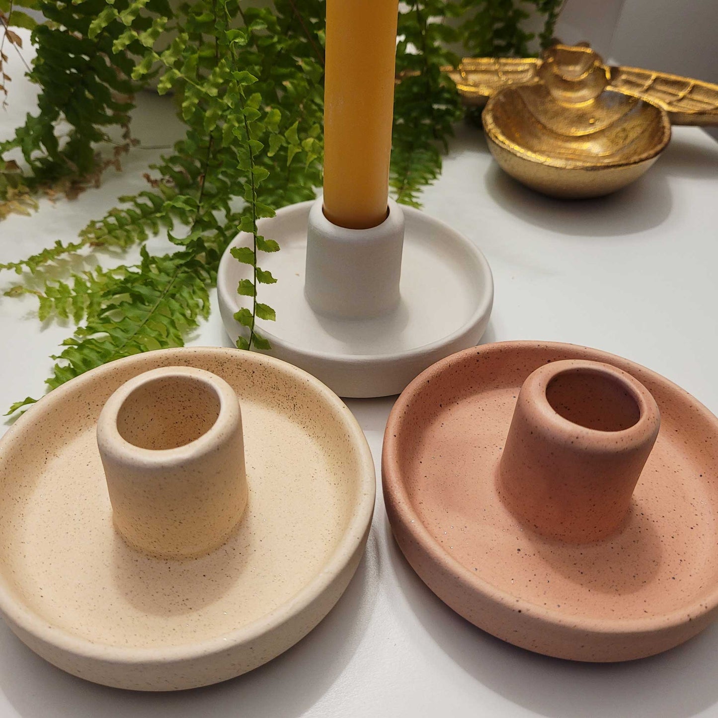 Nordic - Hygge style Ceramic Candlestick Holder: Blue
